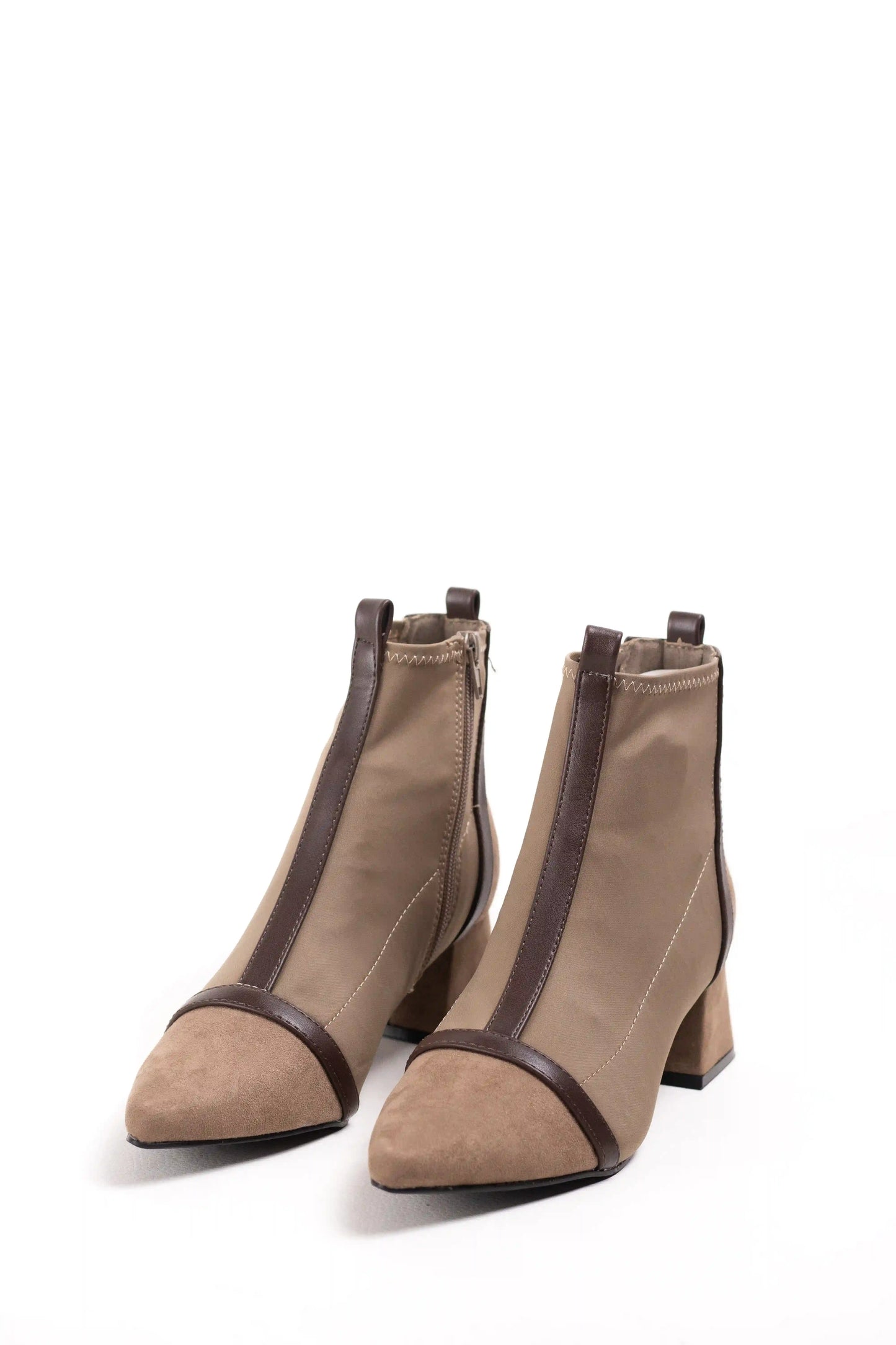 botines cominados en tejido elastico efecto calcetin mujer tacon bajo punta fina Black/Silver 37