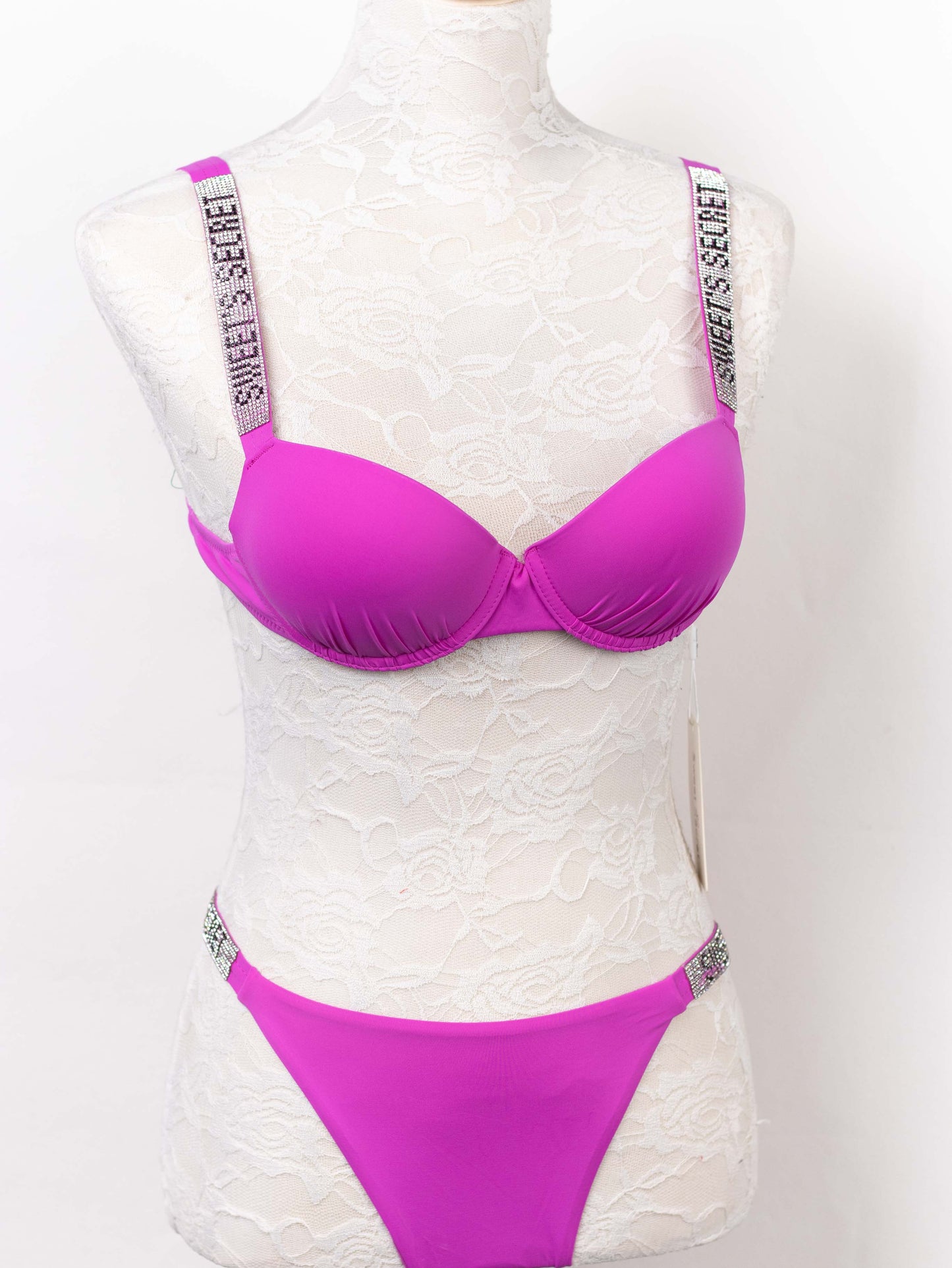 bikini con tirantes de strass