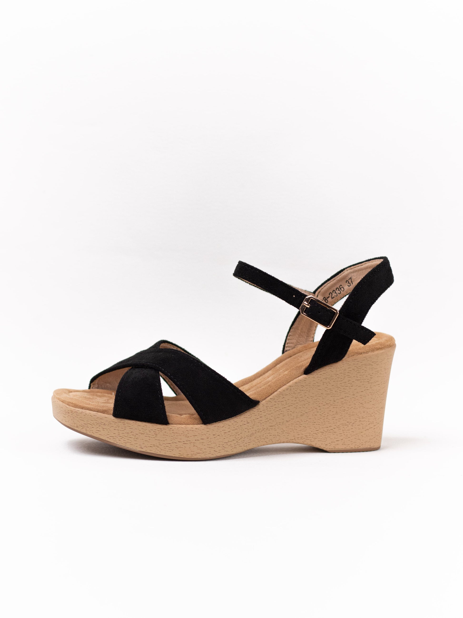 sandalias cunas con tiras cruzadas BLANCO 40