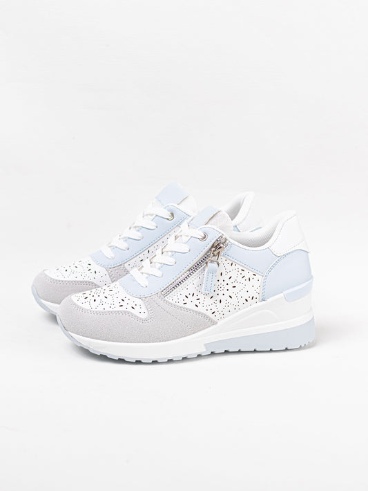zapatillas combinadas con cunas con cordones Azul 36