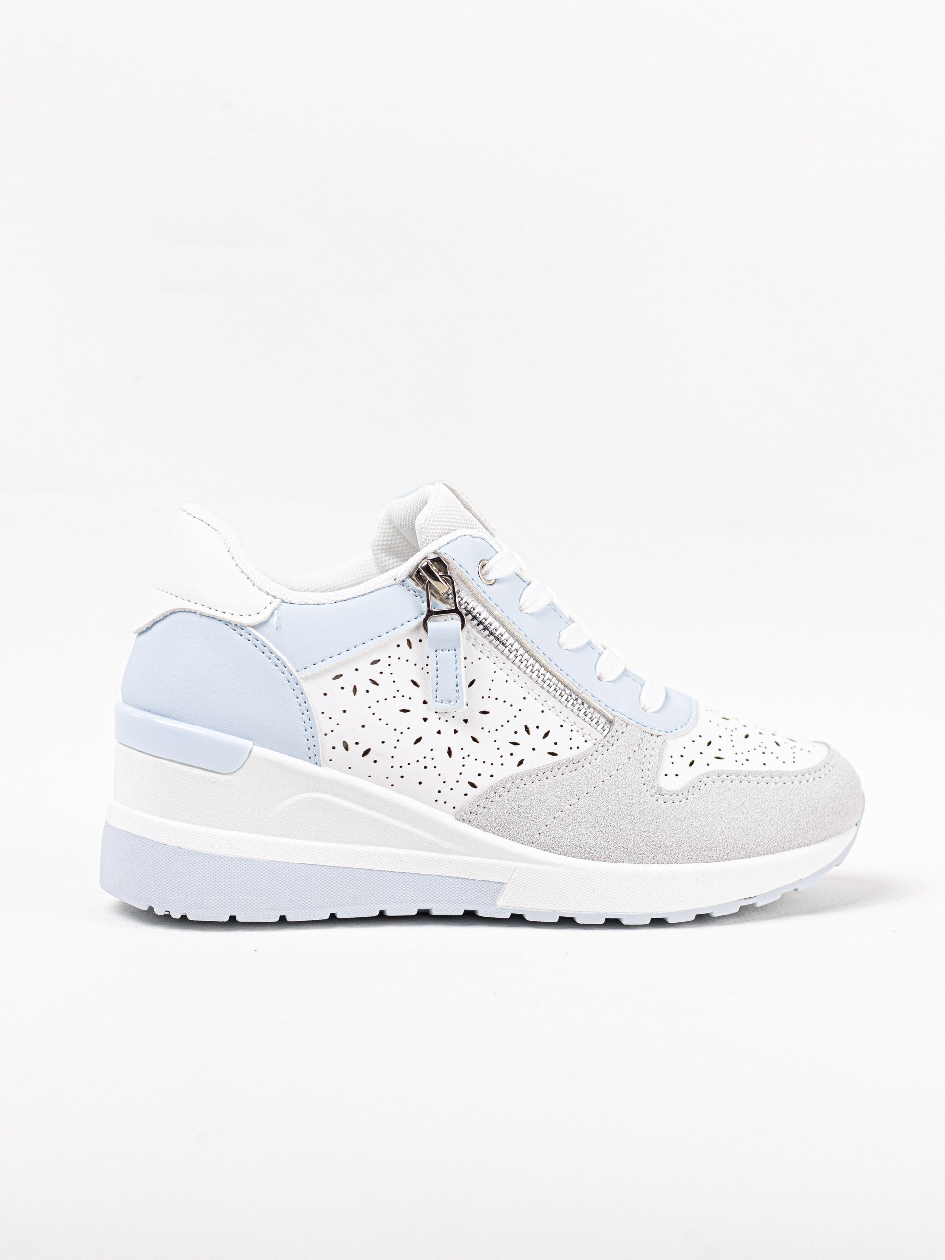zapatillas combinadas con cunas con cordones Azul 40