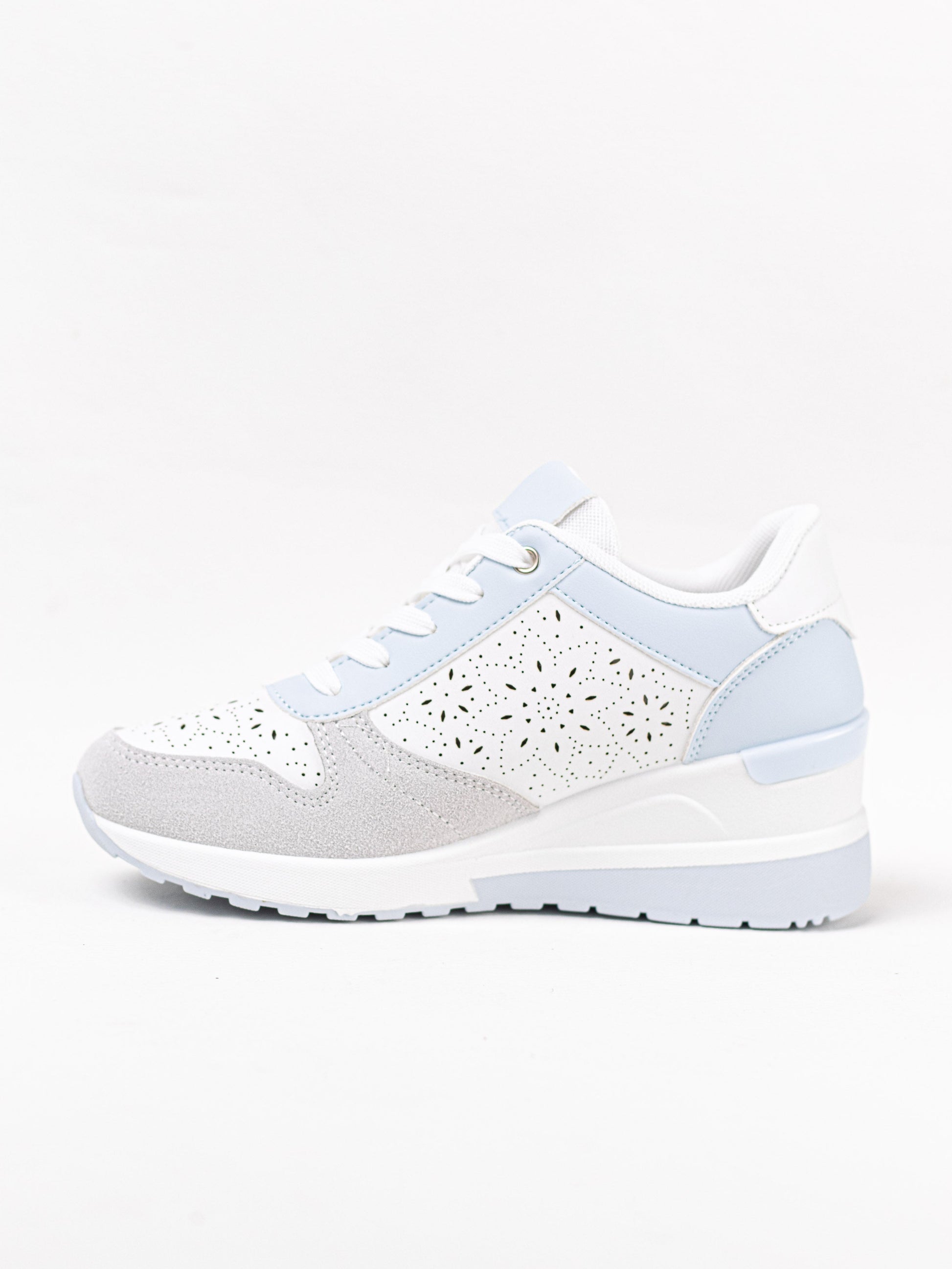 zapatillas combinadas con cunas con cordones Azul 41