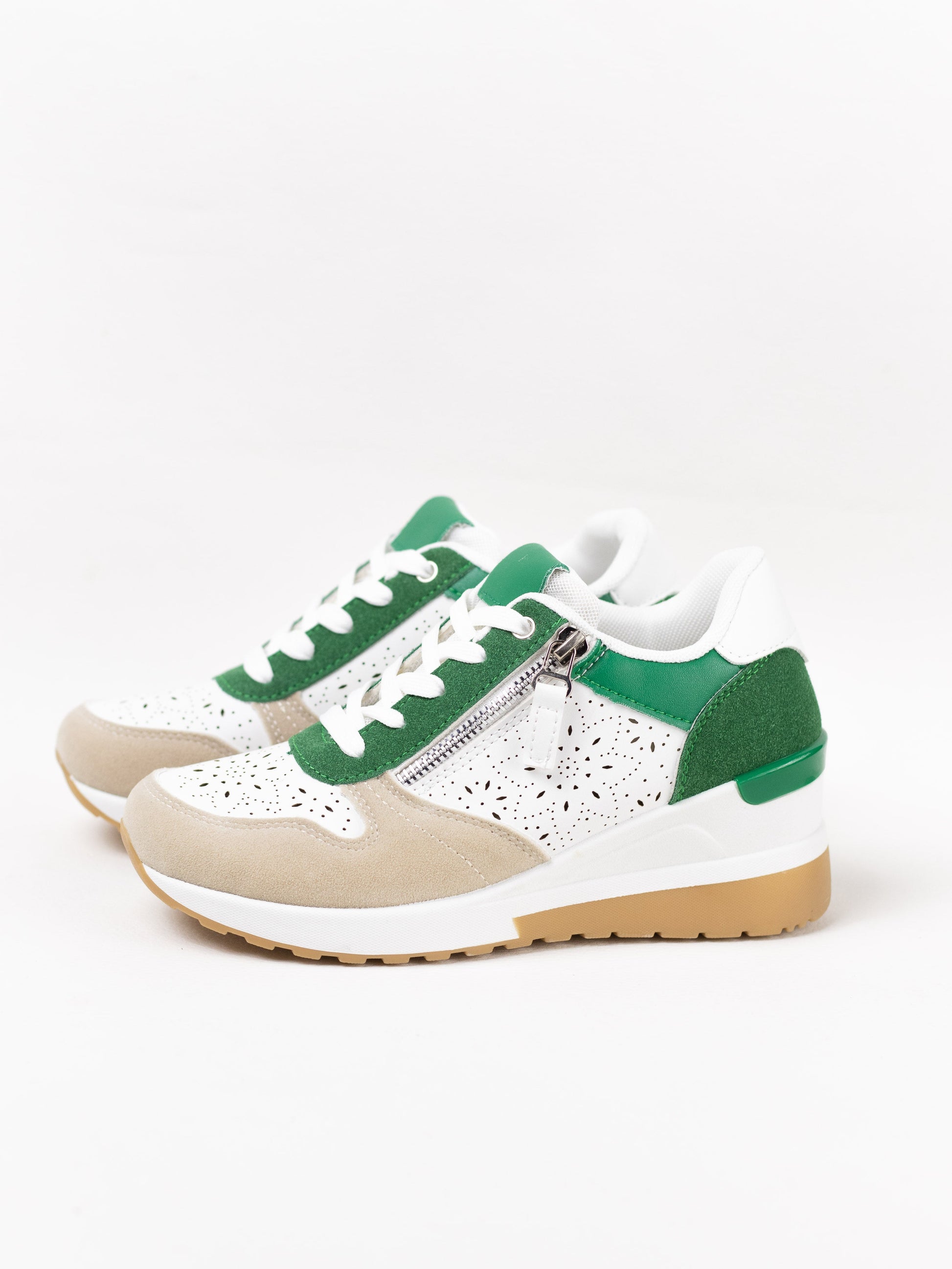 zapatillas combinadas con cunas con cordones Verde 36