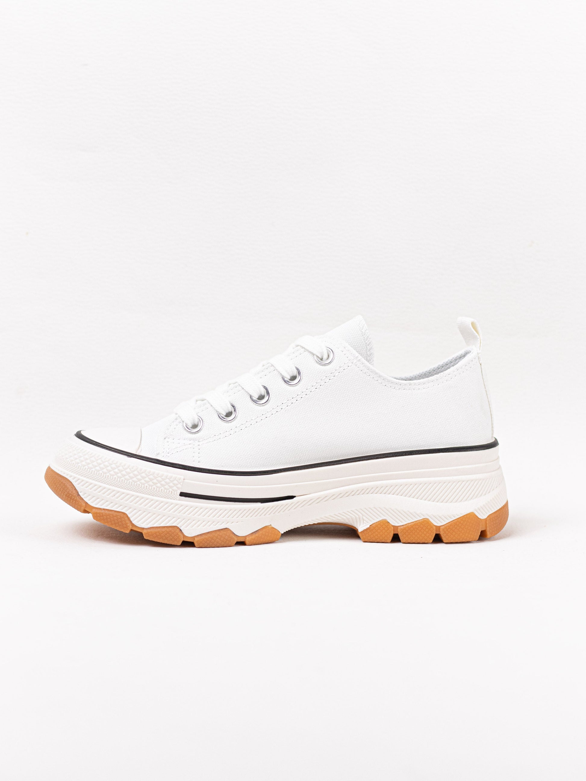 zapatillas lona de plataforma suela track con cordones Blanco 41
