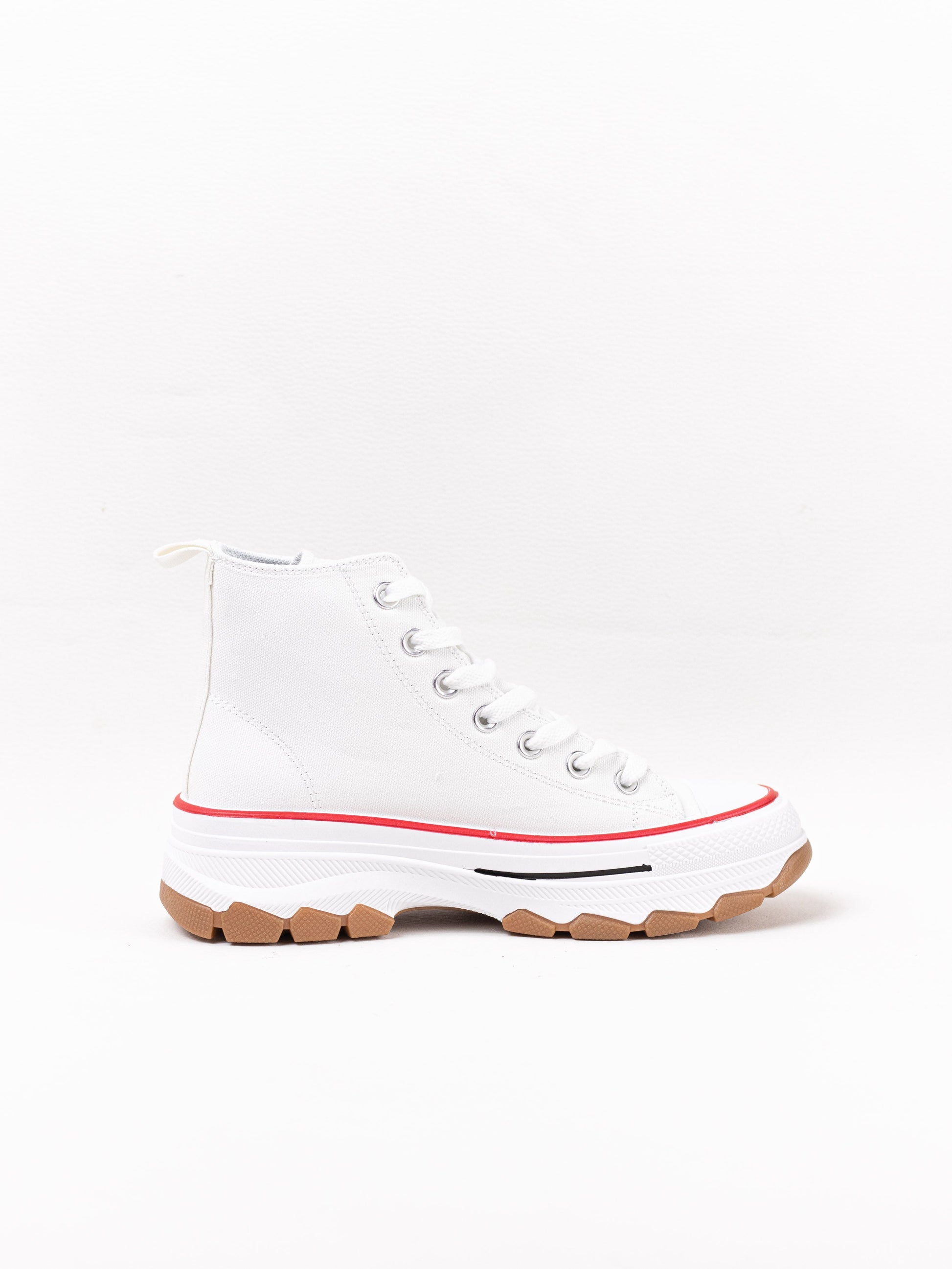 botin zapatillas plataforma lona 1 Blanco/rojo 40