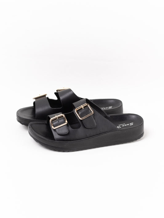 chanclas doble tiras suela eva Negro 36