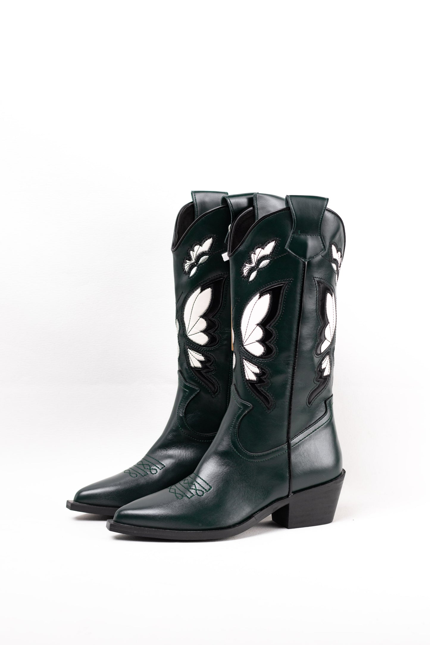 botas cowboy con tacon bajito corina Verde 36