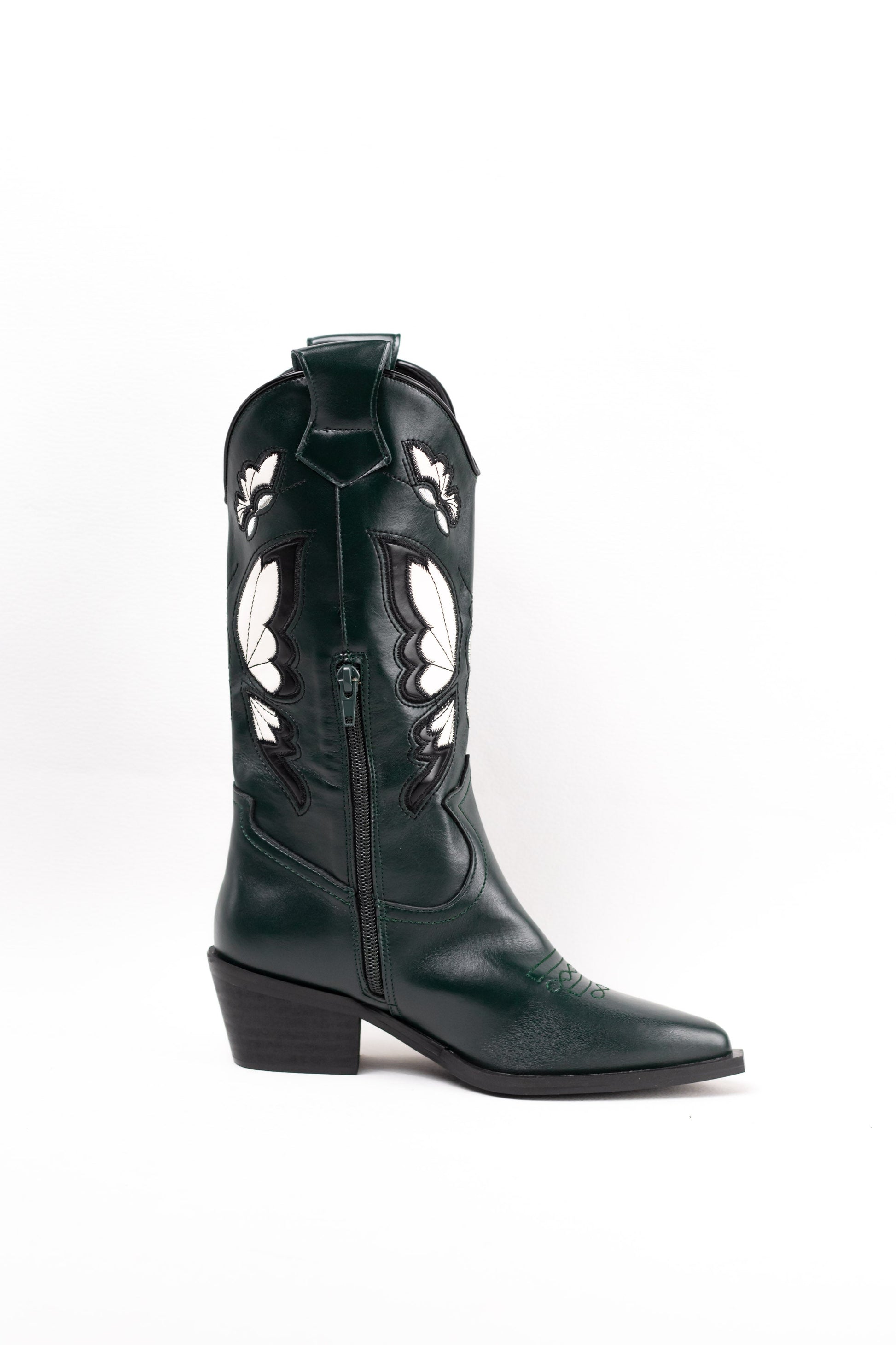 botas cowboy con tacon bajito corina Verde 39