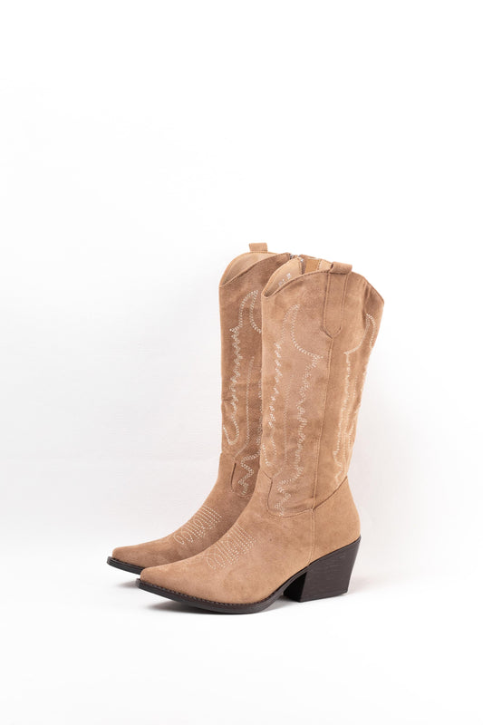 botas cowboy kaki con tacon mediano con cremallera Khaki 36