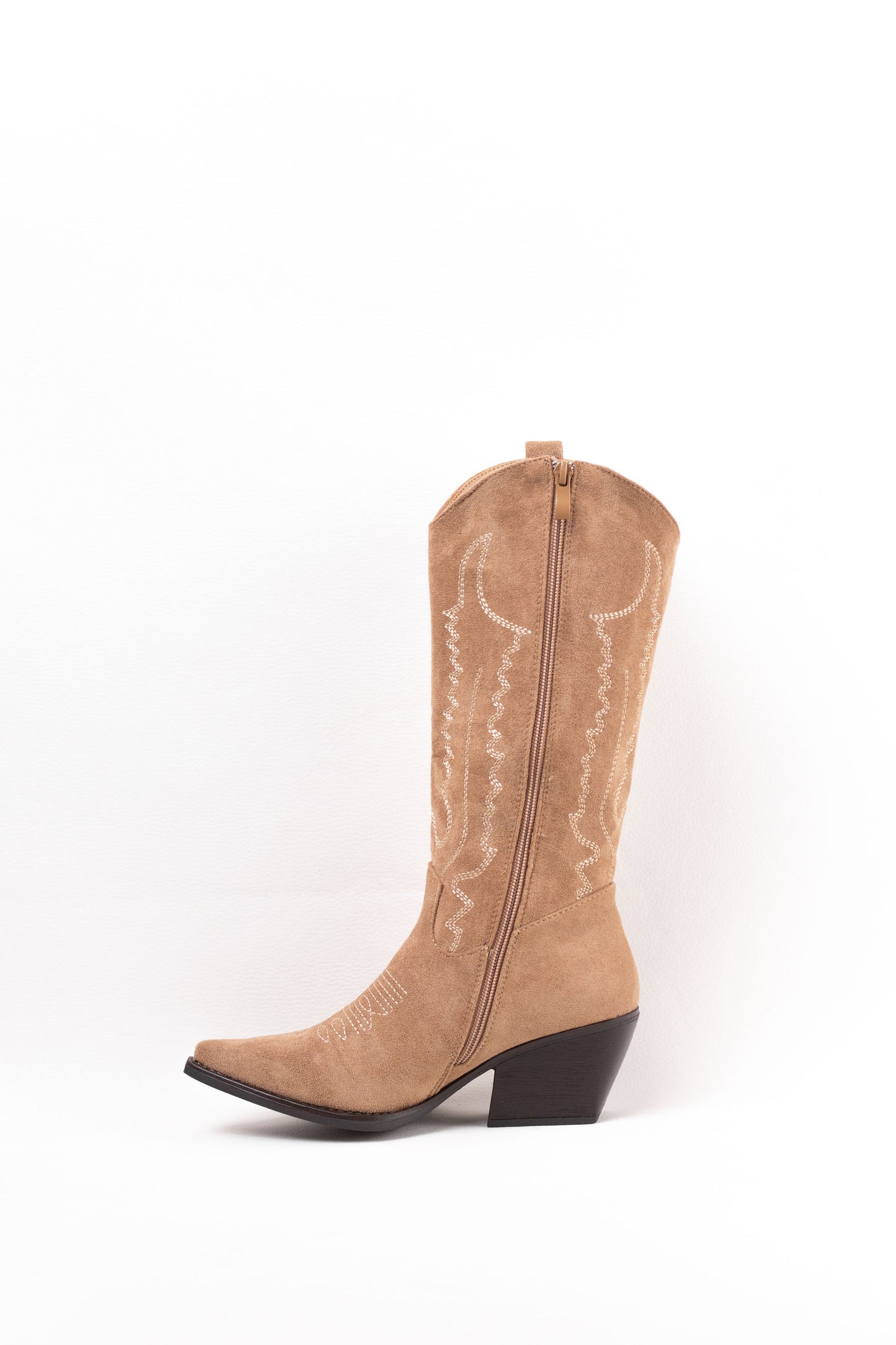 botas cowboy kaki con tacon mediano con cremallera Khaki 39