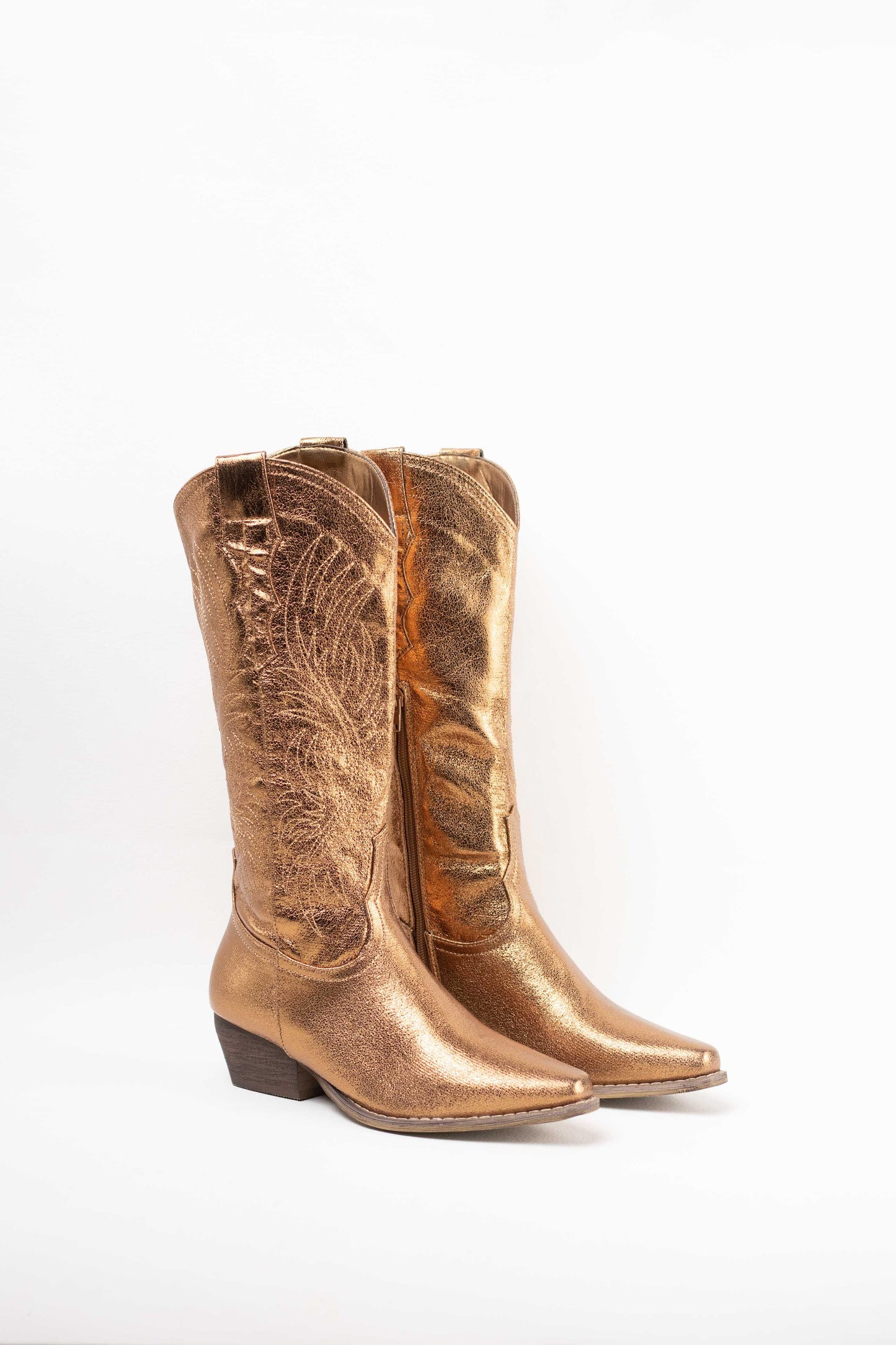 botas cowboy camperas con cremallera Bronce 39