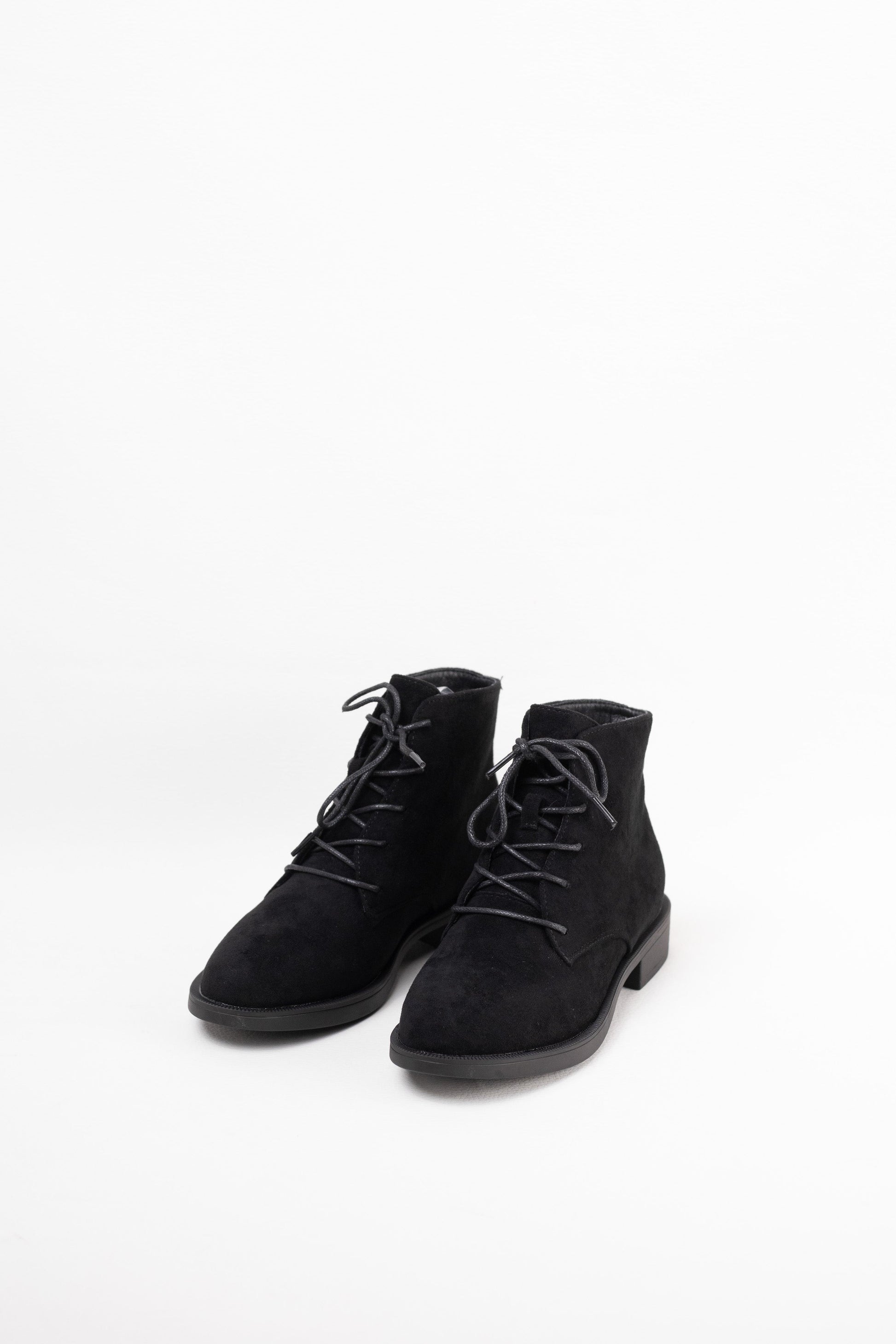 botines planos con cordones Negro 36