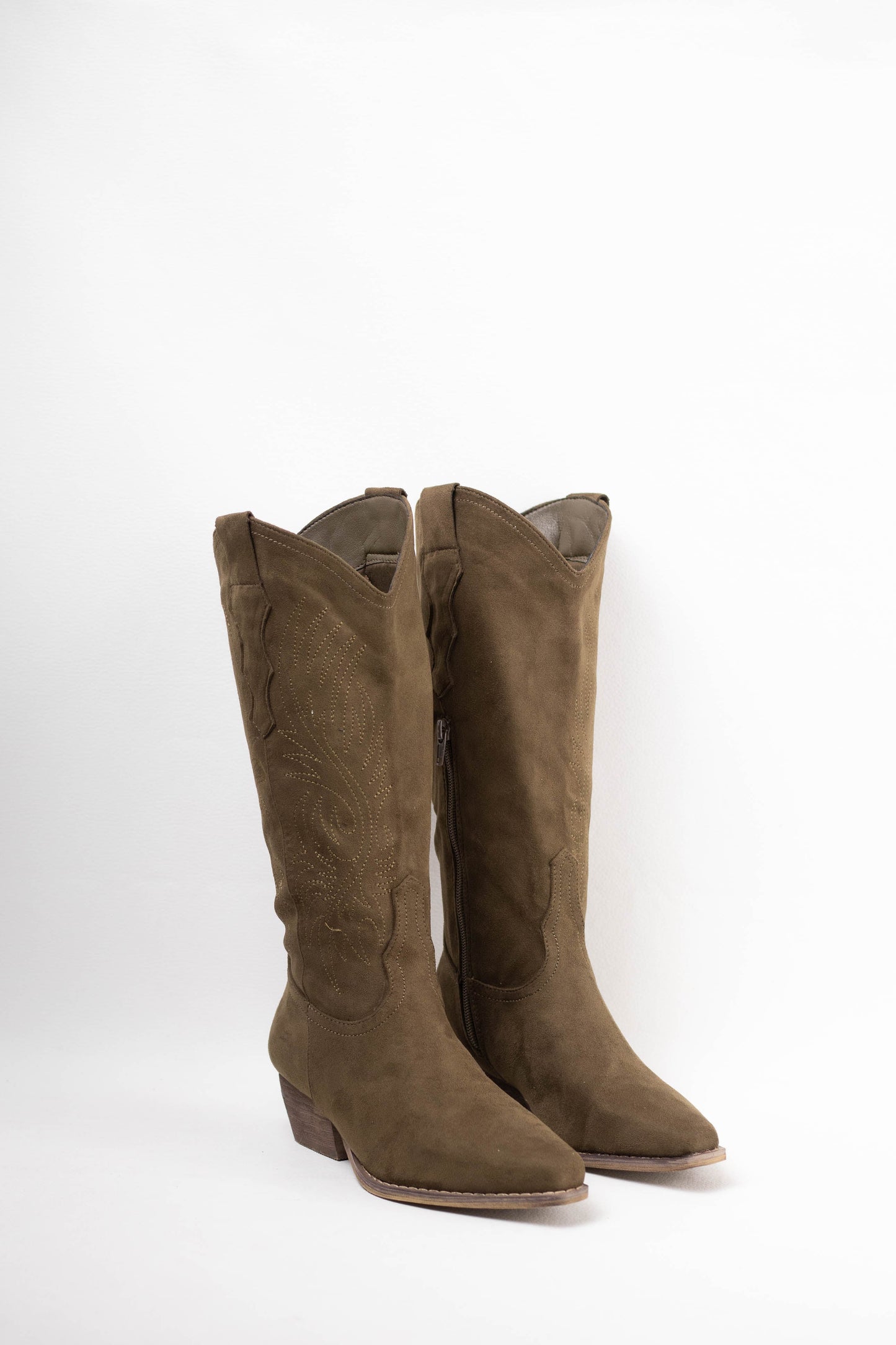 botas cowboy camperas con cremallera Verde militar 39