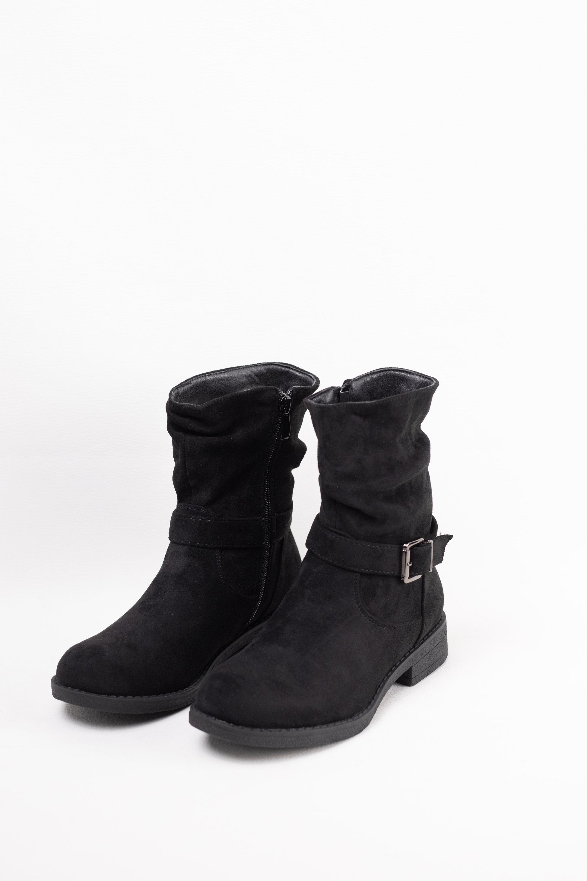 botas planas con cremallera suela crepe Negro 37