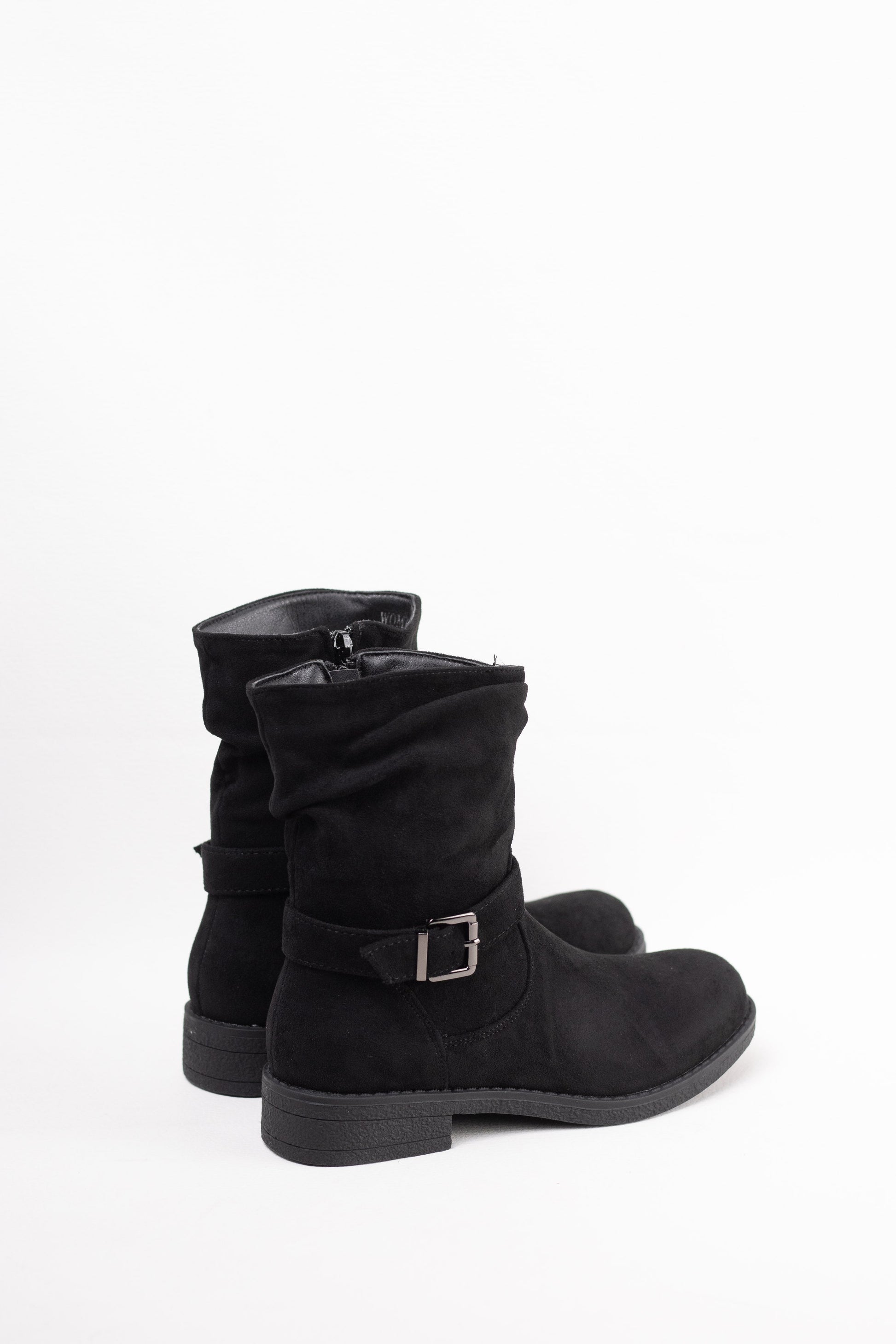 botas planas con cremallera suela crepe Negro 38