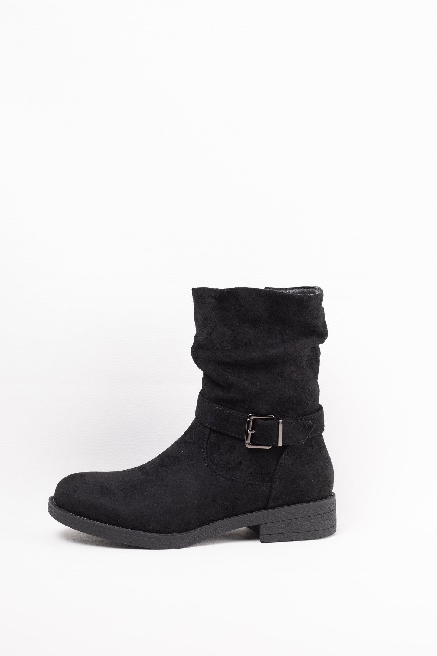 botas planas con cremallera suela crepe Negro 39