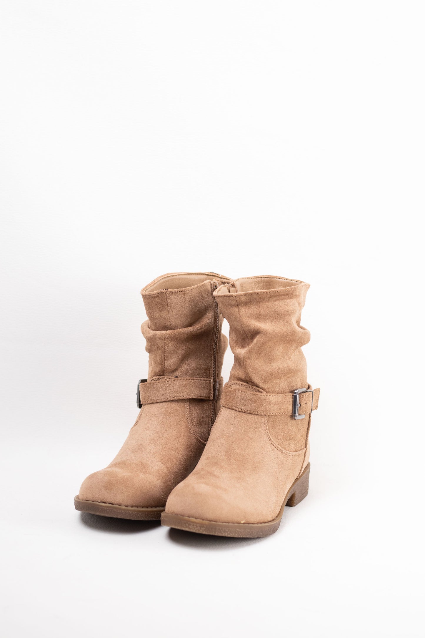 botas planas con cremallera suela crepe Khaki 38