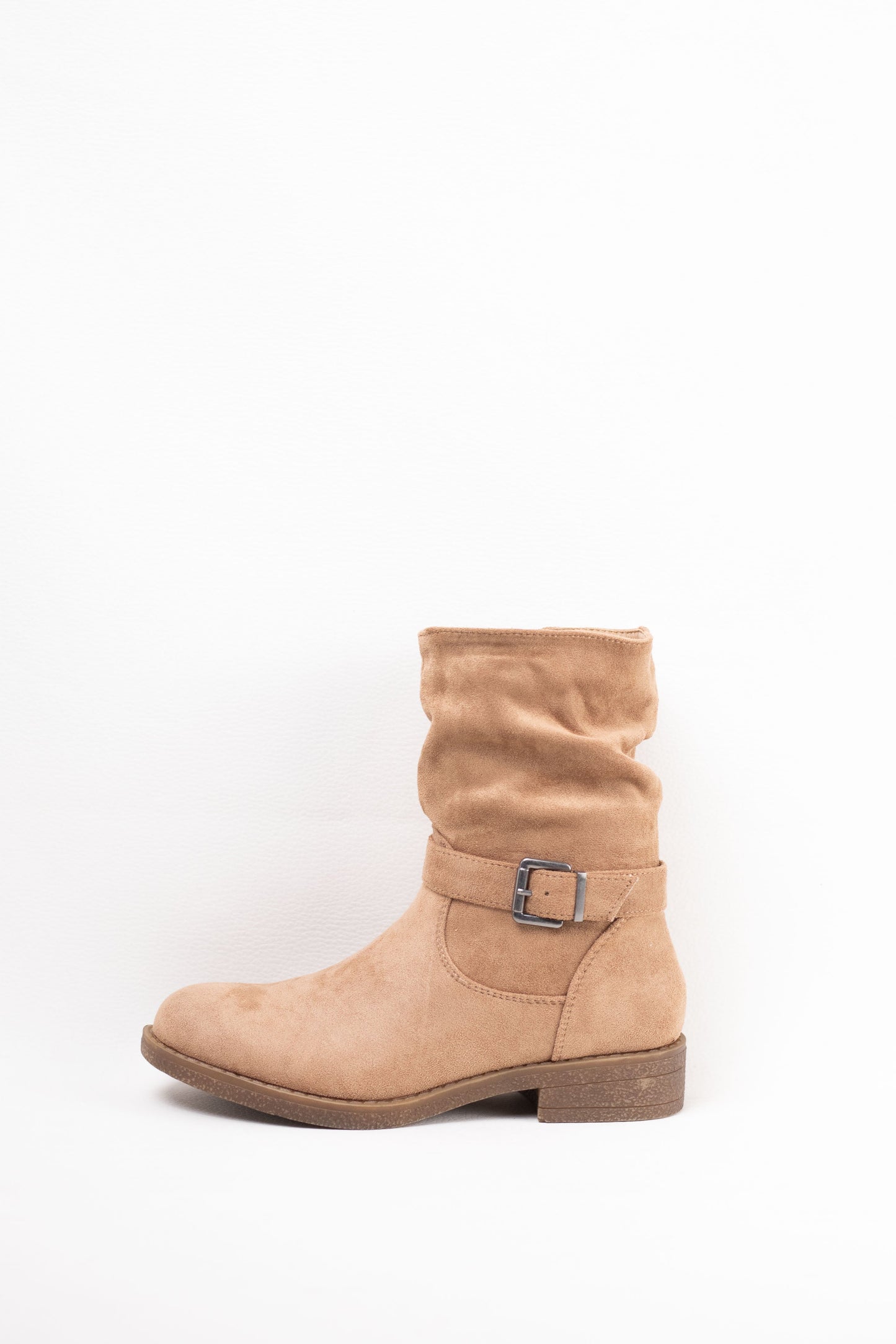 botas planas con cremallera suela crepe Khaki 39