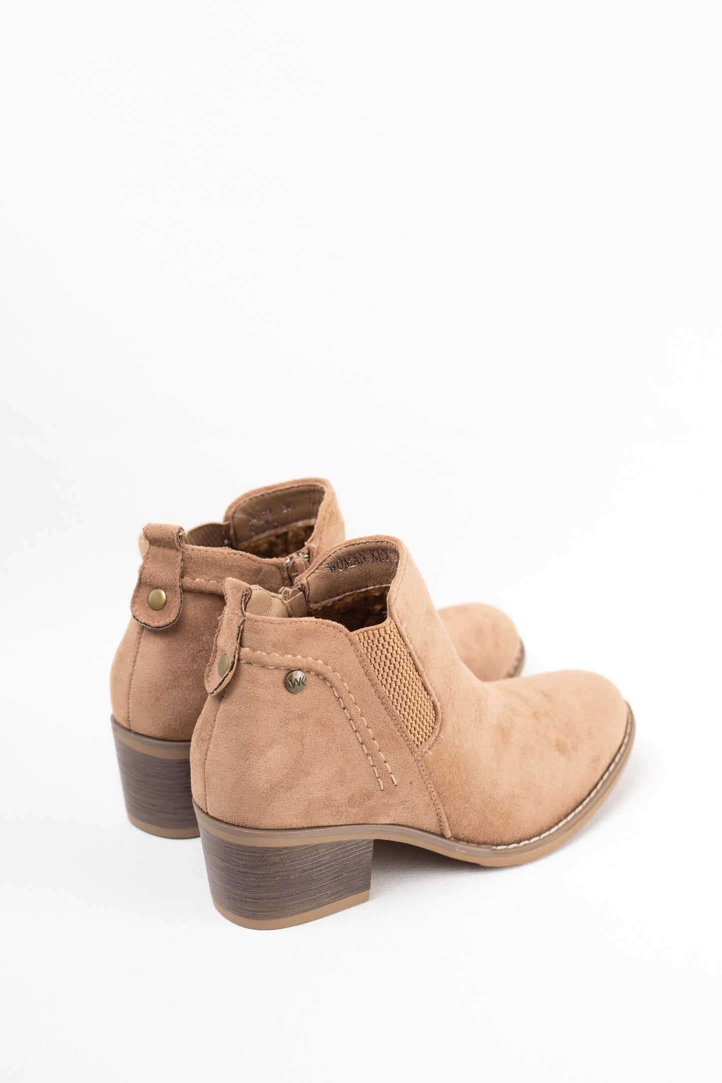 botines con tacon bajito con cremallera Khaki 38