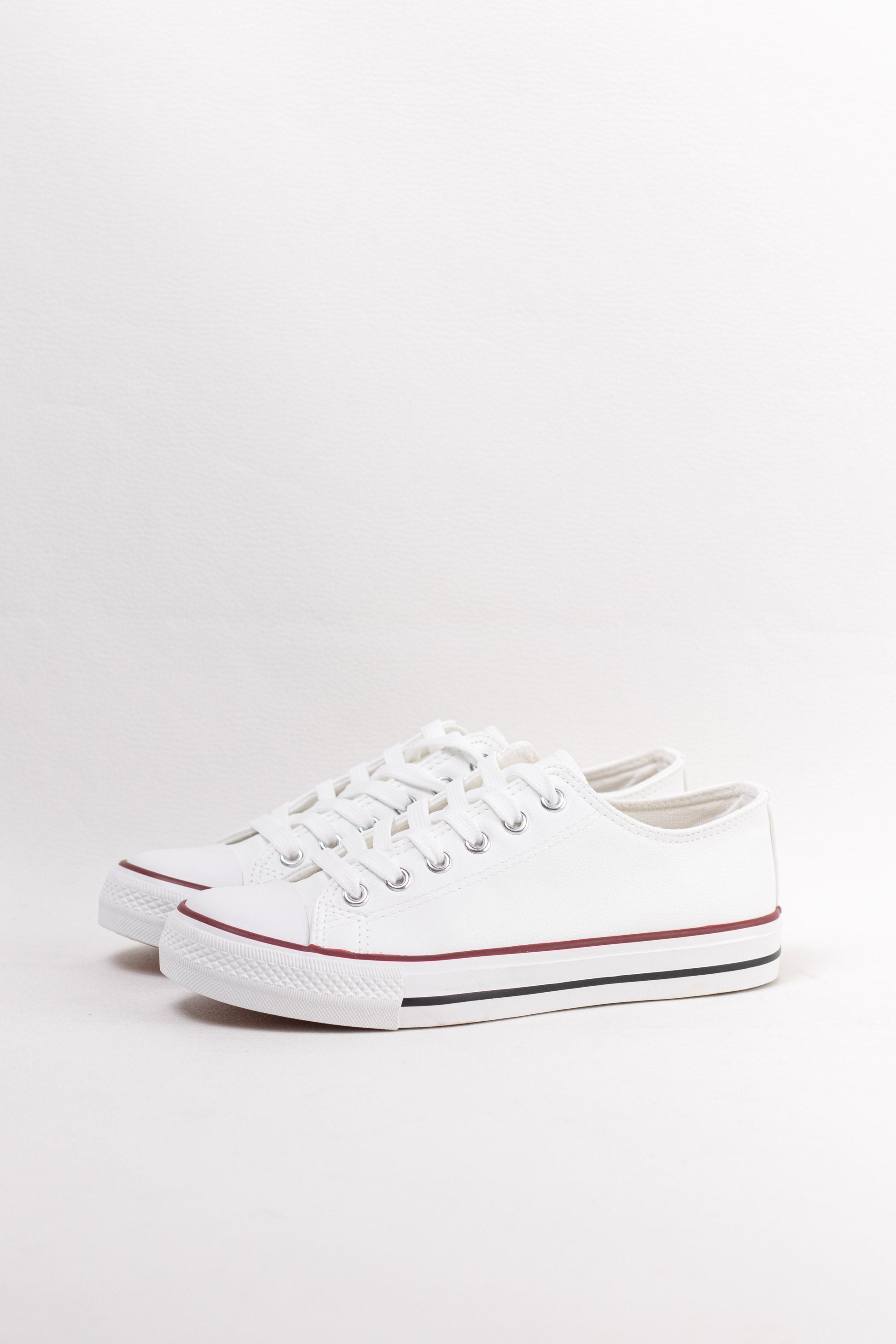 zapatillas de cuero sintetico con cordones Blanco 36