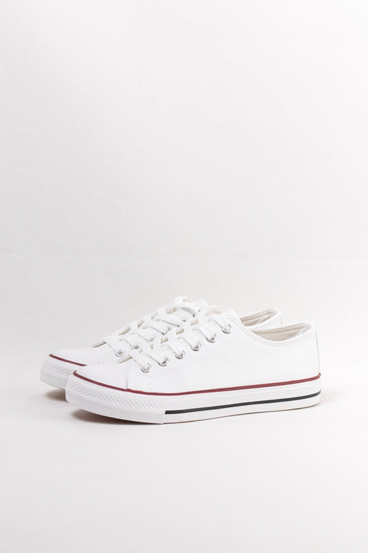 zapatillas de cuero sintetico con cordones Blanco 36