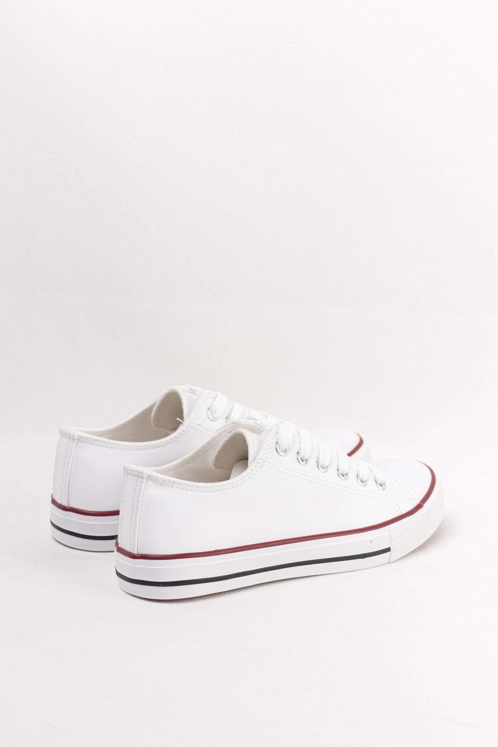 zapatillas de cuero sintetico con cordones Blanco 39
