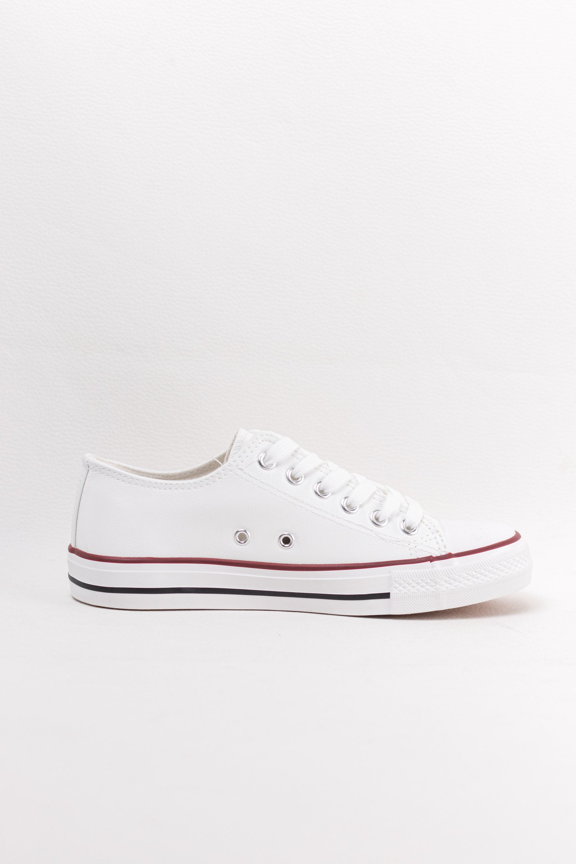 zapatillas de cuero sintetico con cordones Blanco 41
