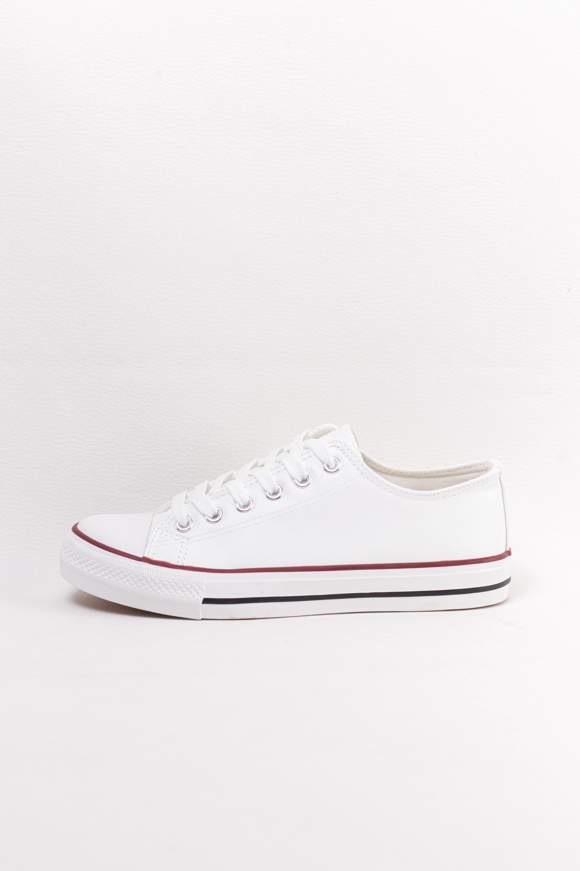 zapatillas de cuero sintetico con cordones Negro 36