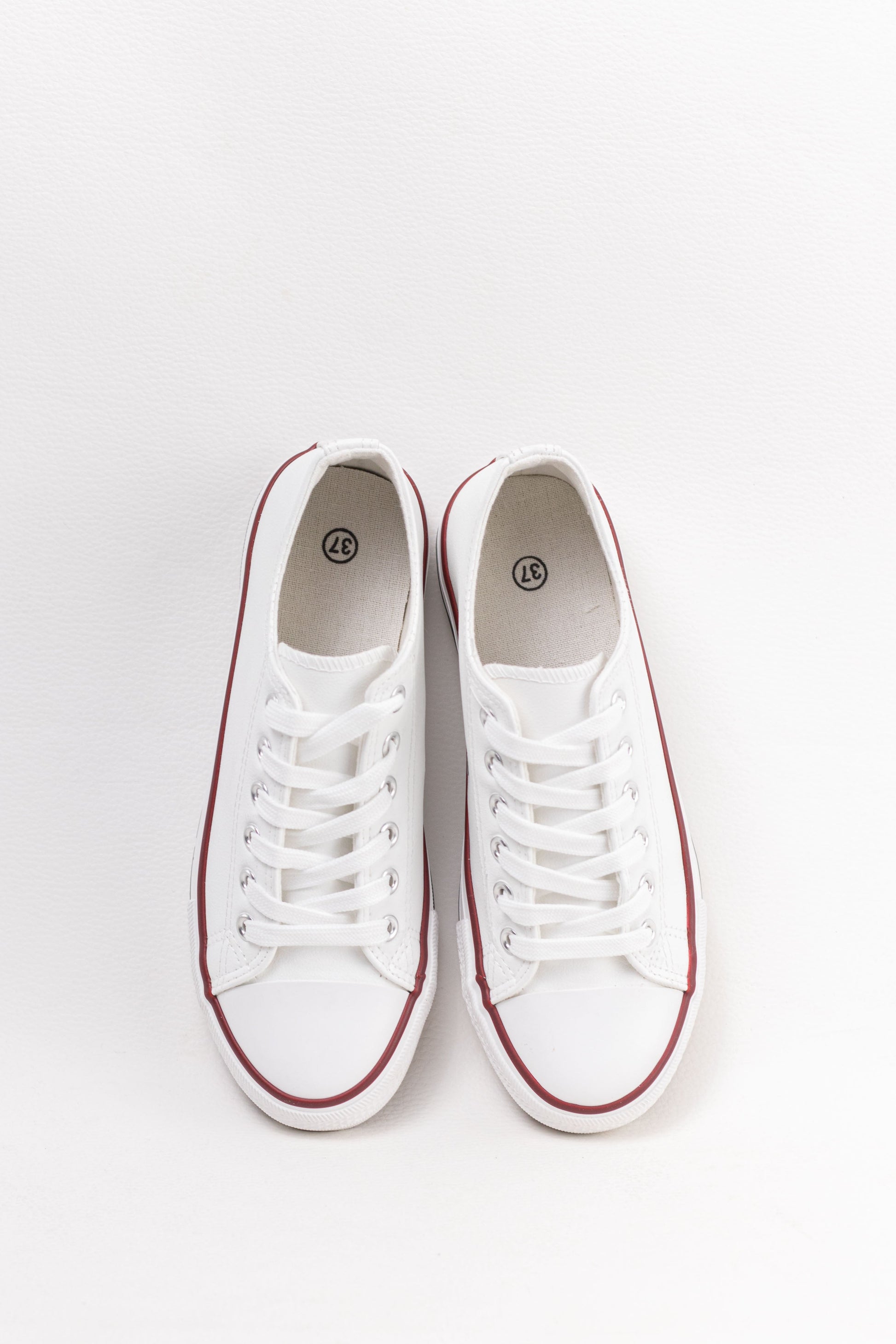 zapatillas de cuero sintetico con cordones Blanco 38
