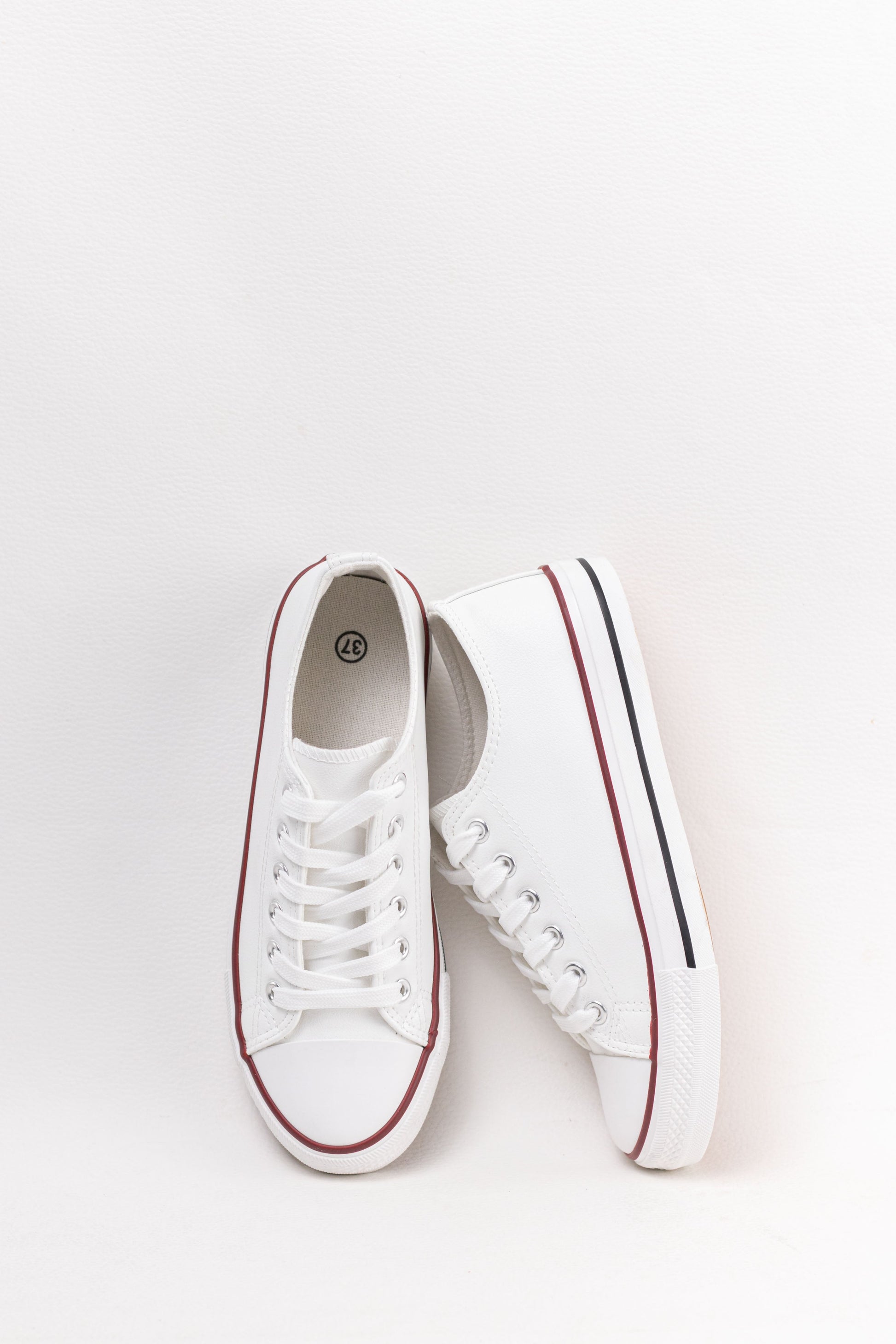 zapatillas de cuero sintetico con cordones Blanco 40