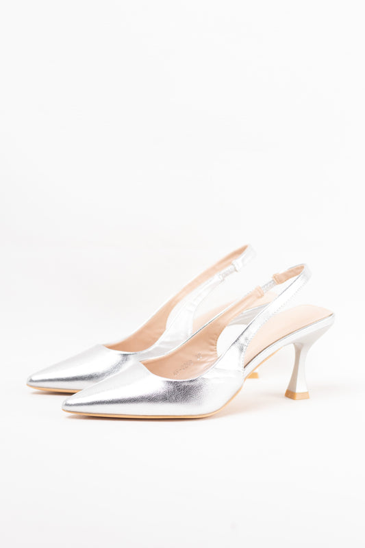 zapatos tacon a Plateado 39