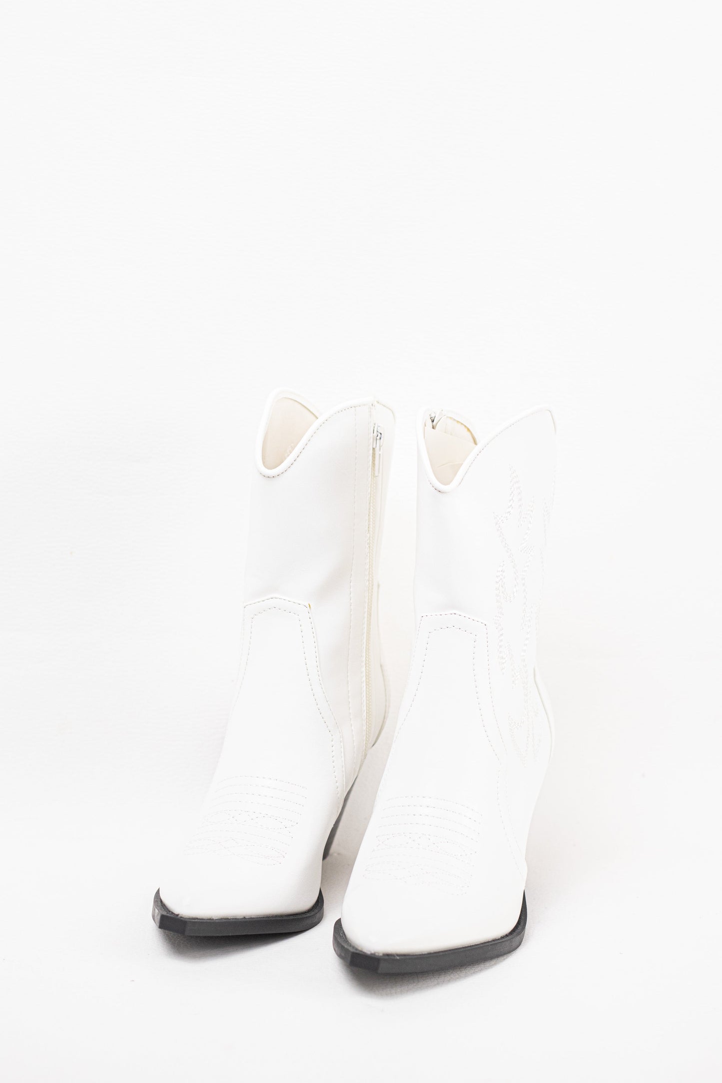 botines cowboy mujer tacon alto gordo Blanco 40