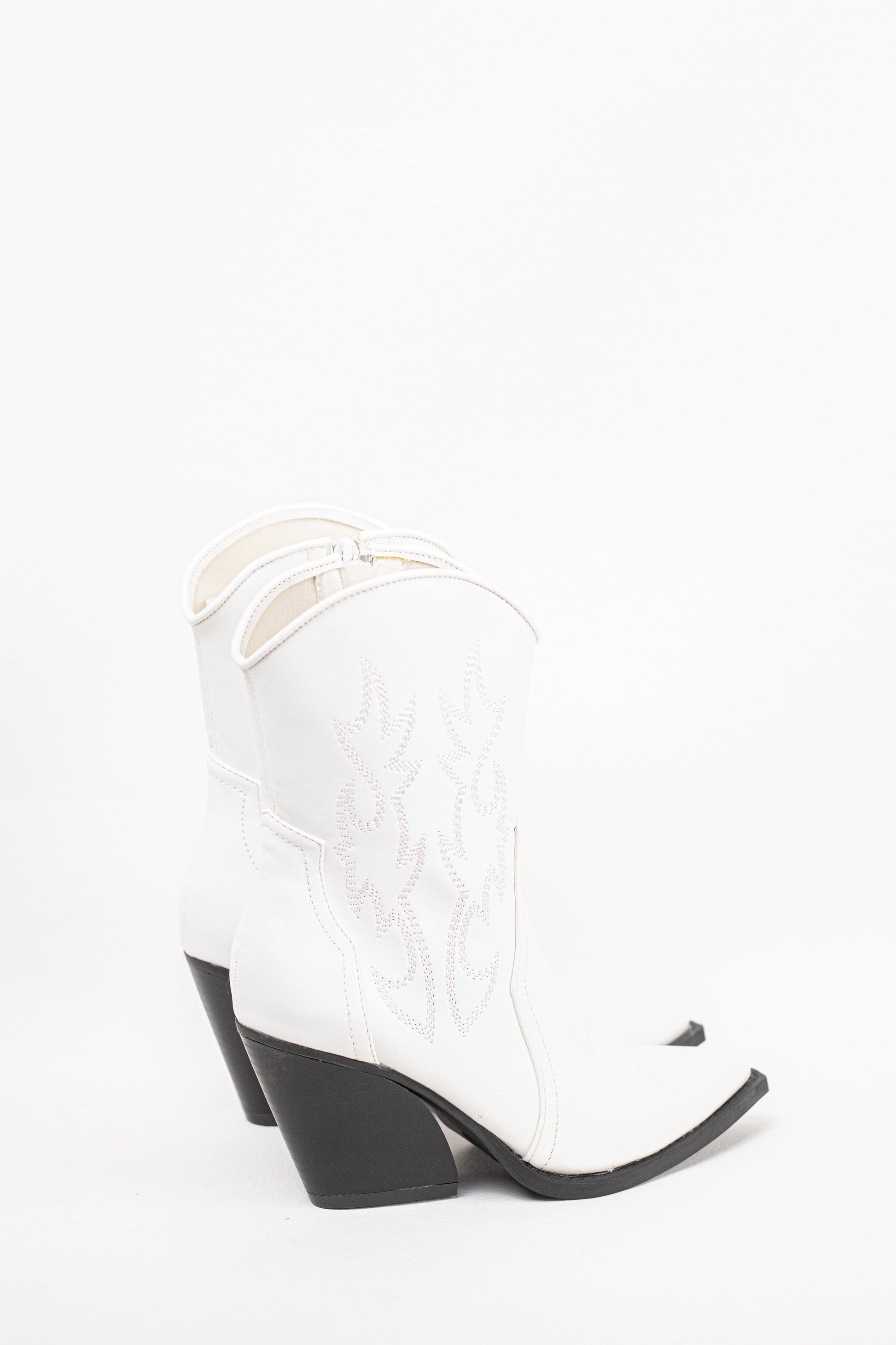 botines cowboy mujer tacon alto gordo Blanco 39