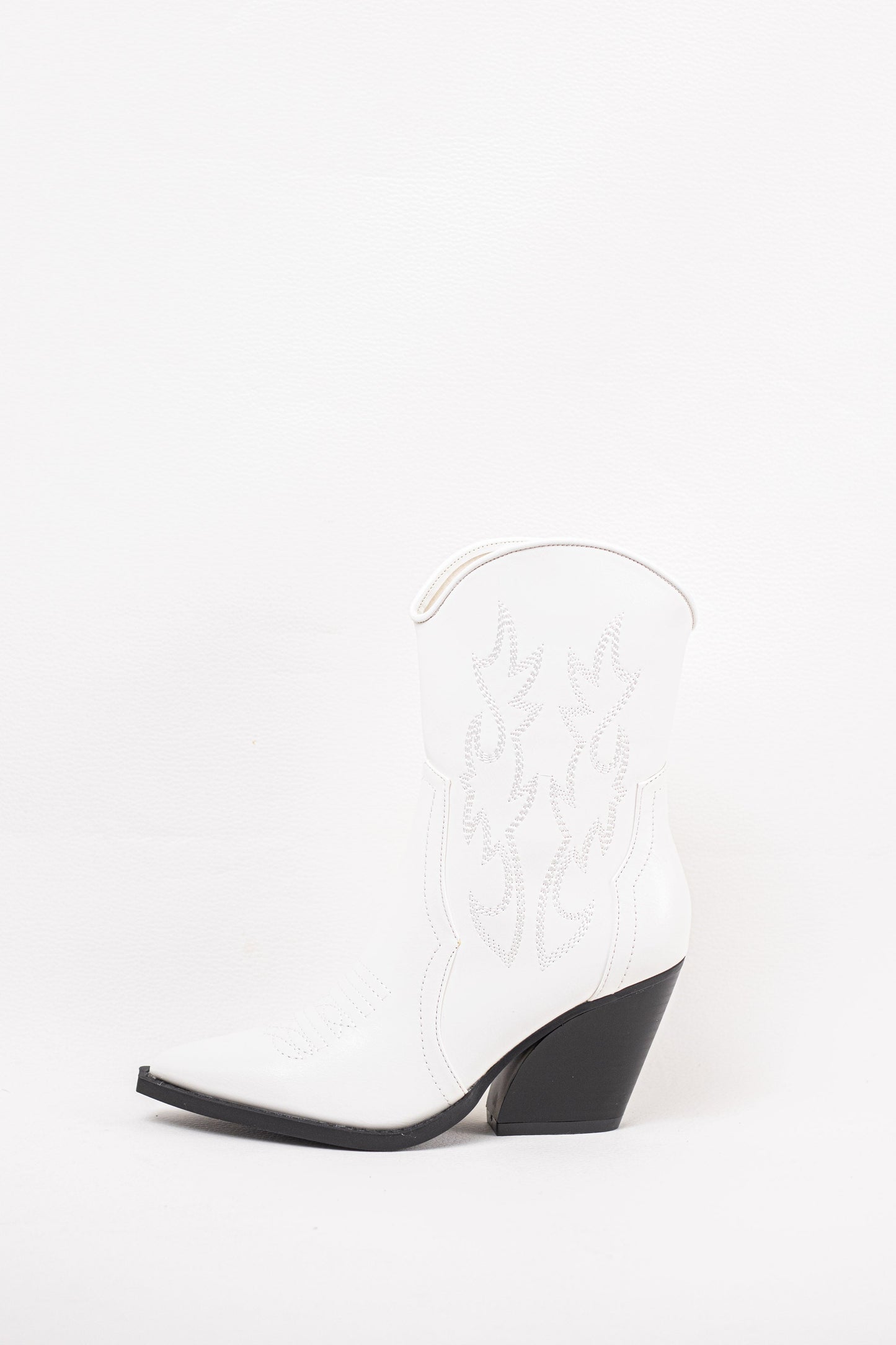 botines cowboy mujer tacon alto gordo Blanco 41