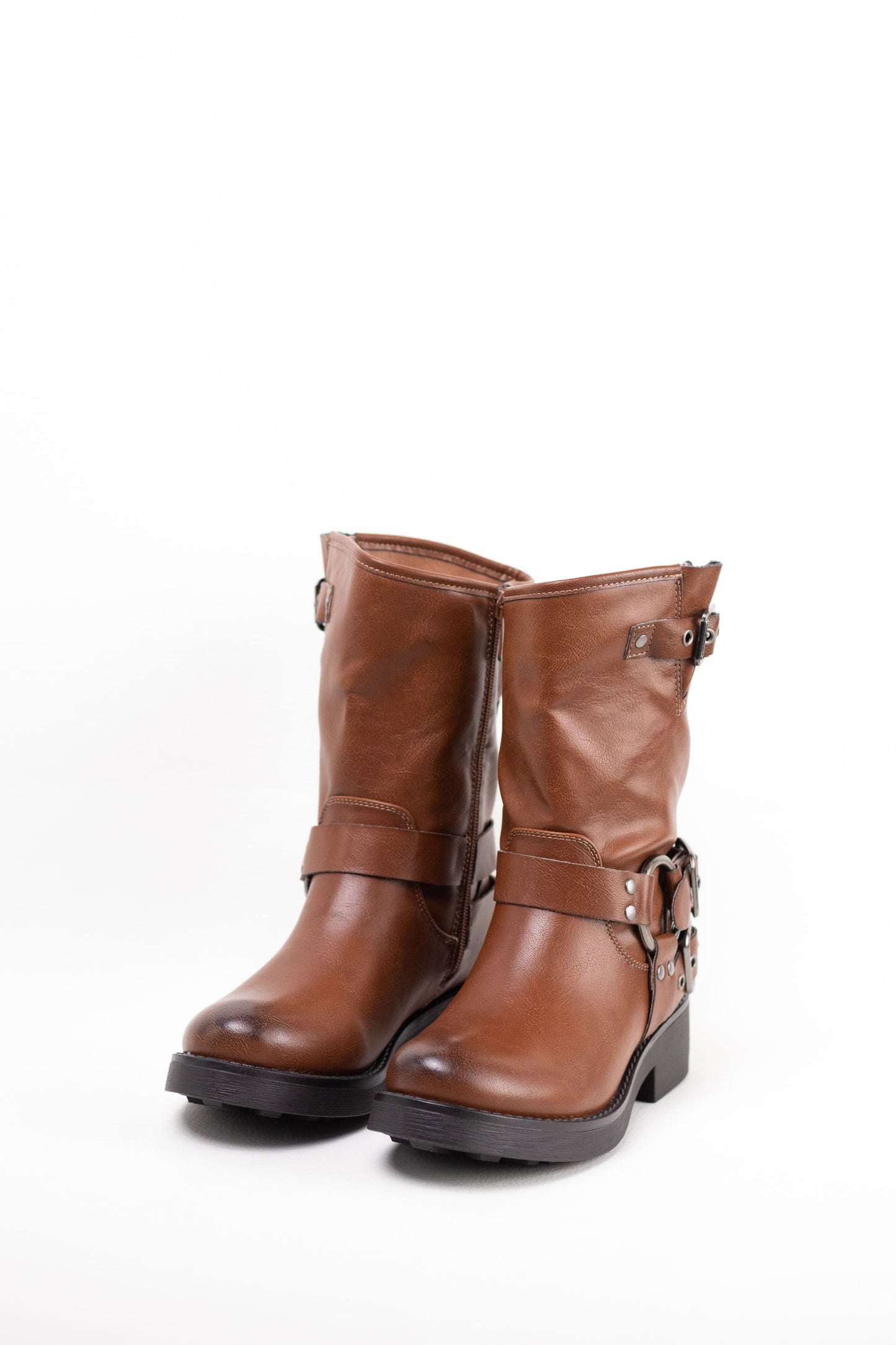 botas moteras de estilo vintage Camel 38