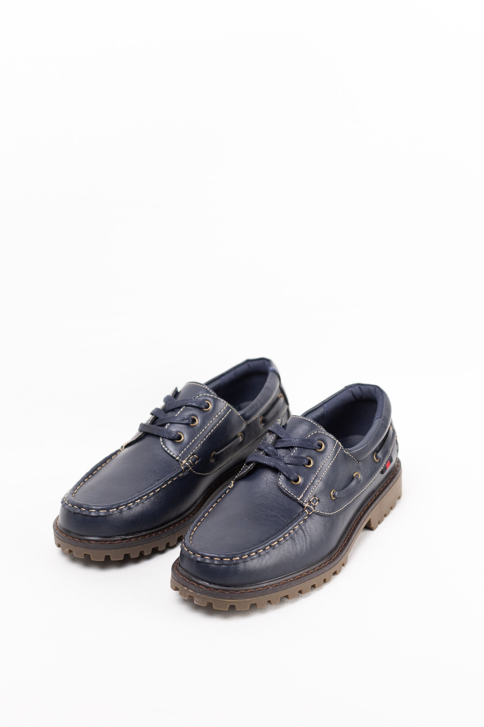 nauticos hombre con cordones piel sintetica Azul marino 42