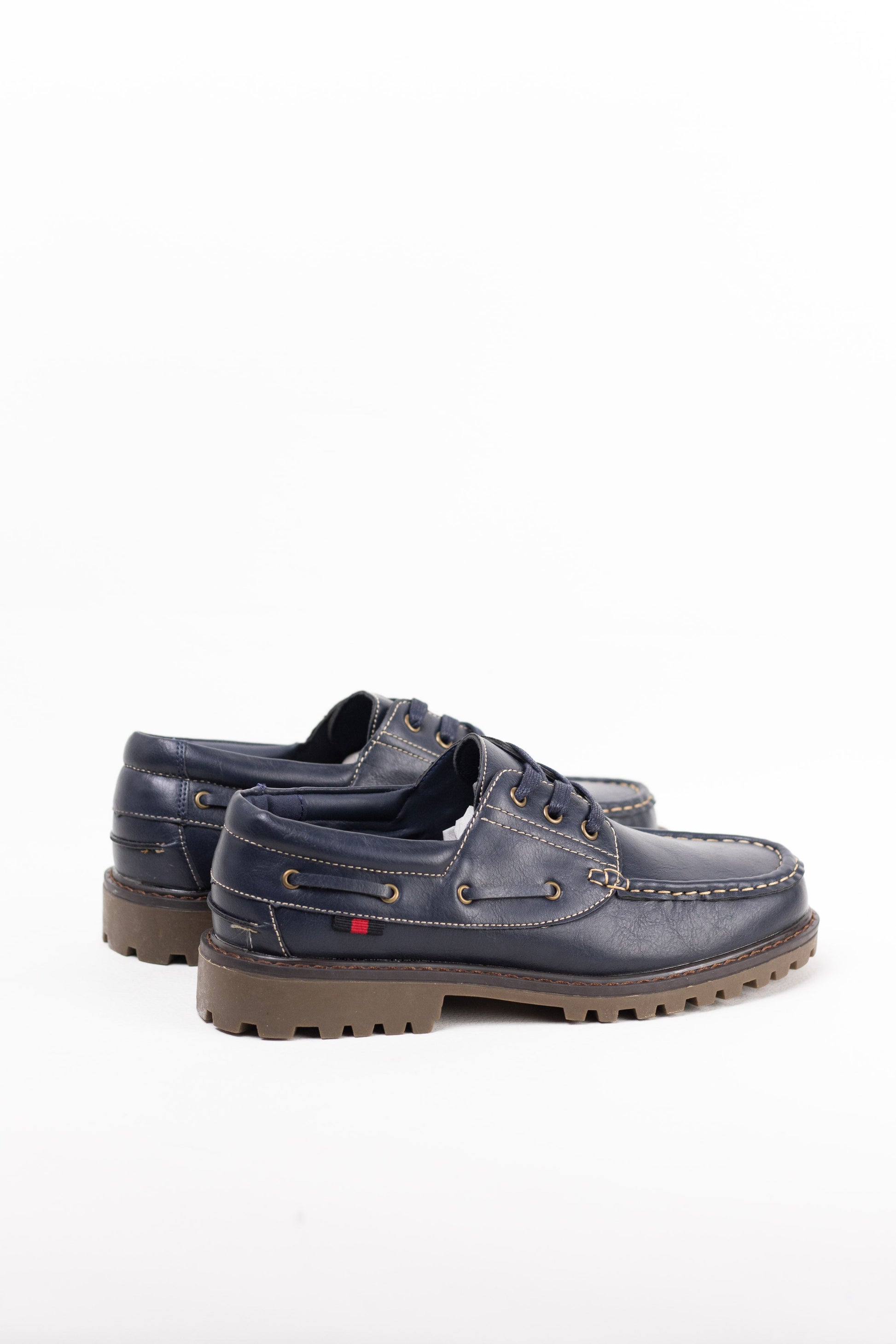 nauticos hombre con cordones piel sintetica Azul marino 41