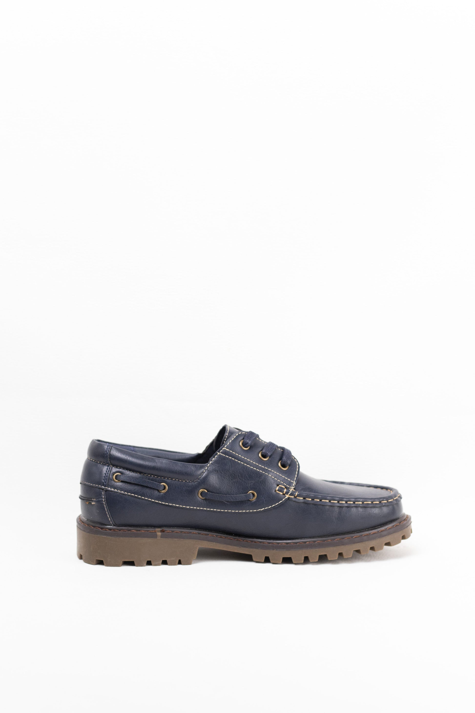 nauticos hombre con cordones piel sintetica Azul marino 43