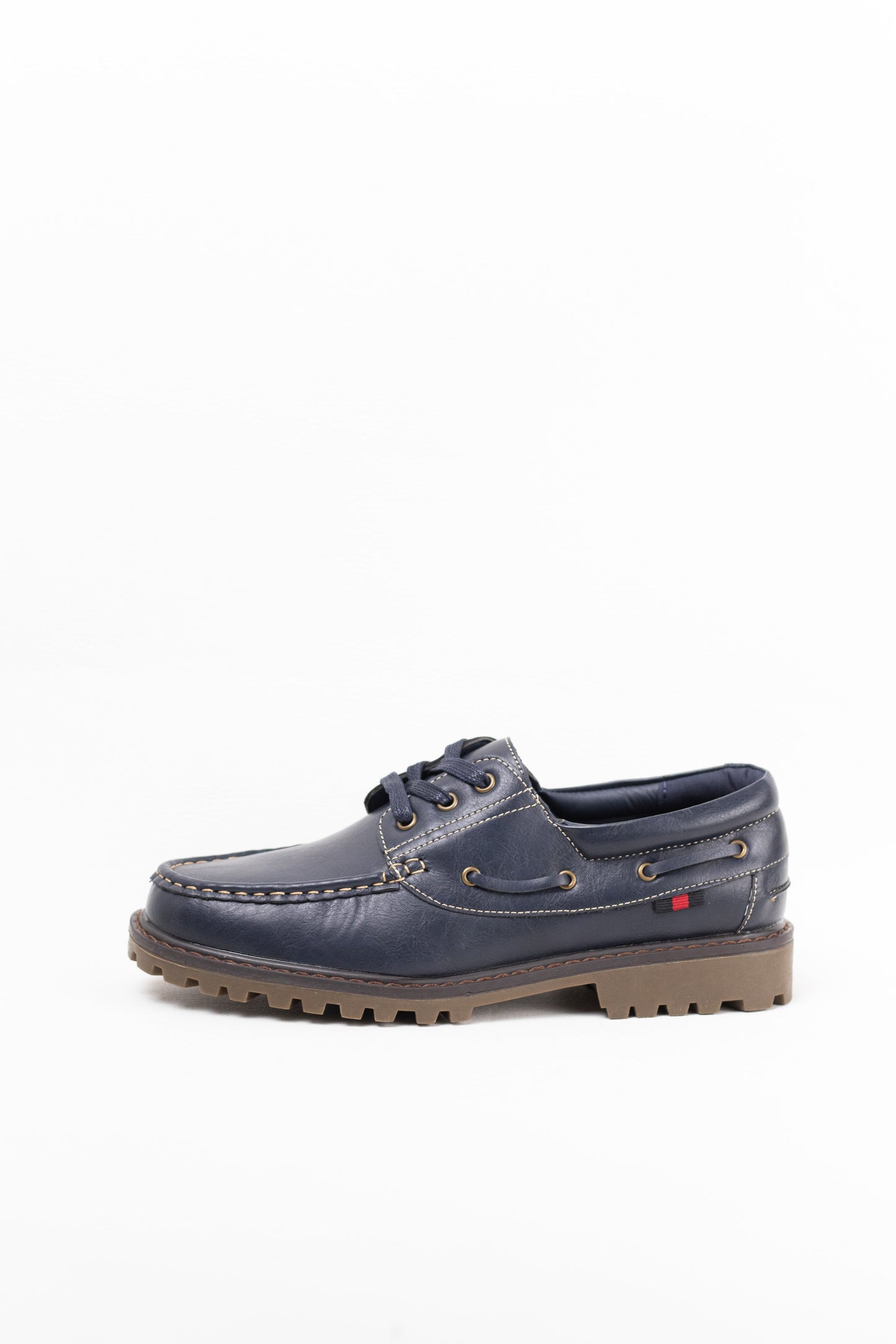 nauticos hombre con cordones piel sintetica Azul marino 44