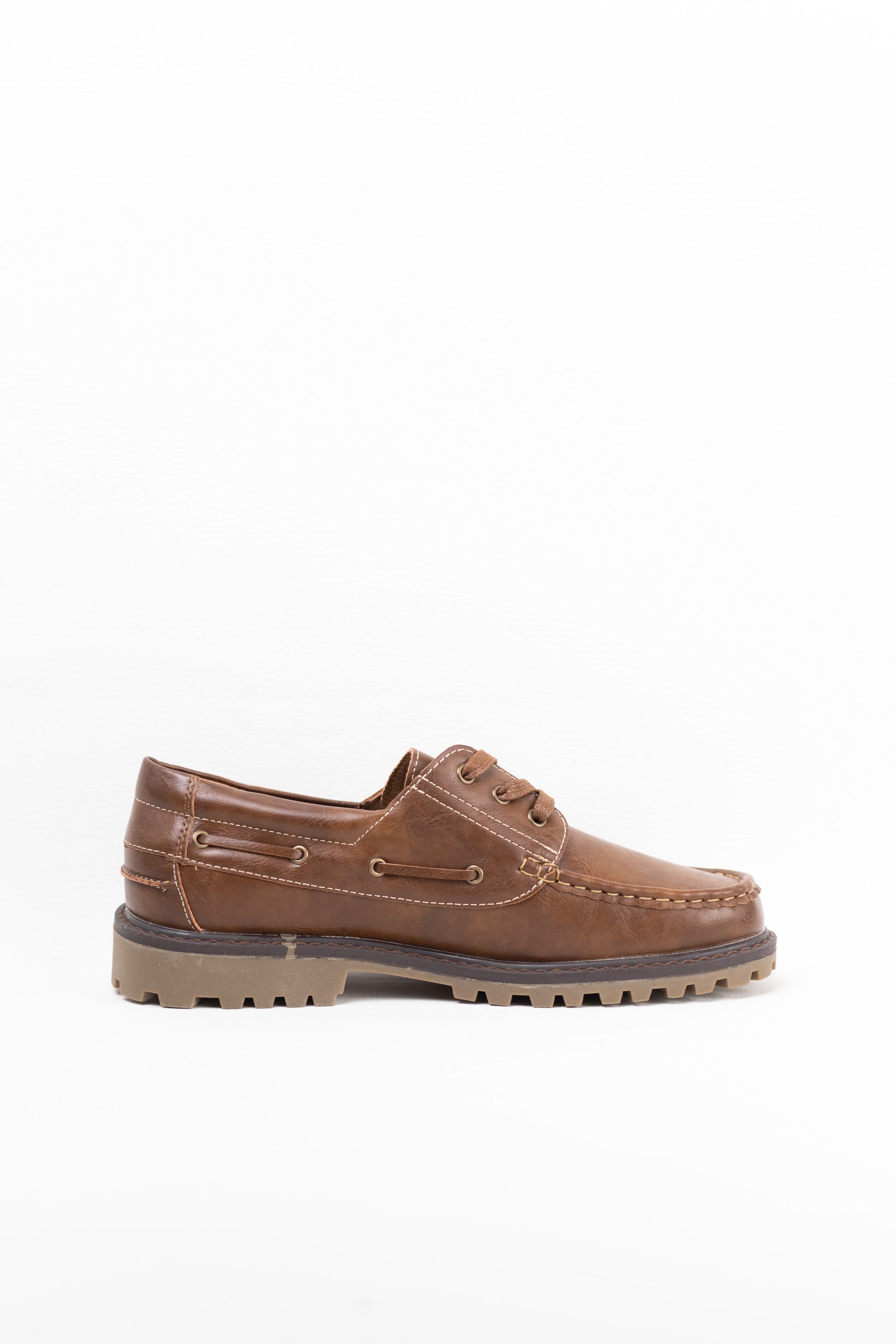 nauticos hombre con cordones piel sintetica Camel 40