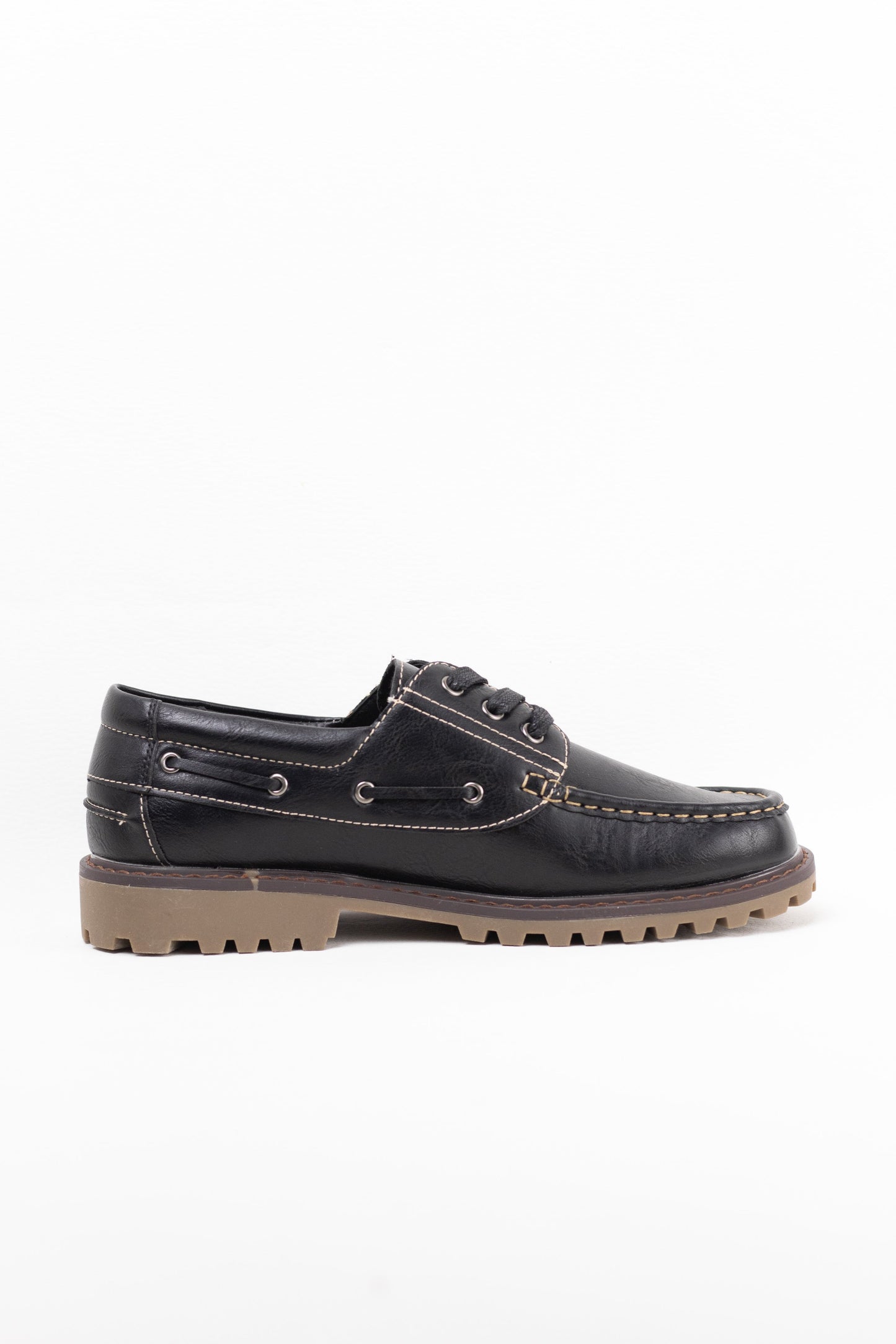 nauticos hombre con cordones piel sintetica Negro 43