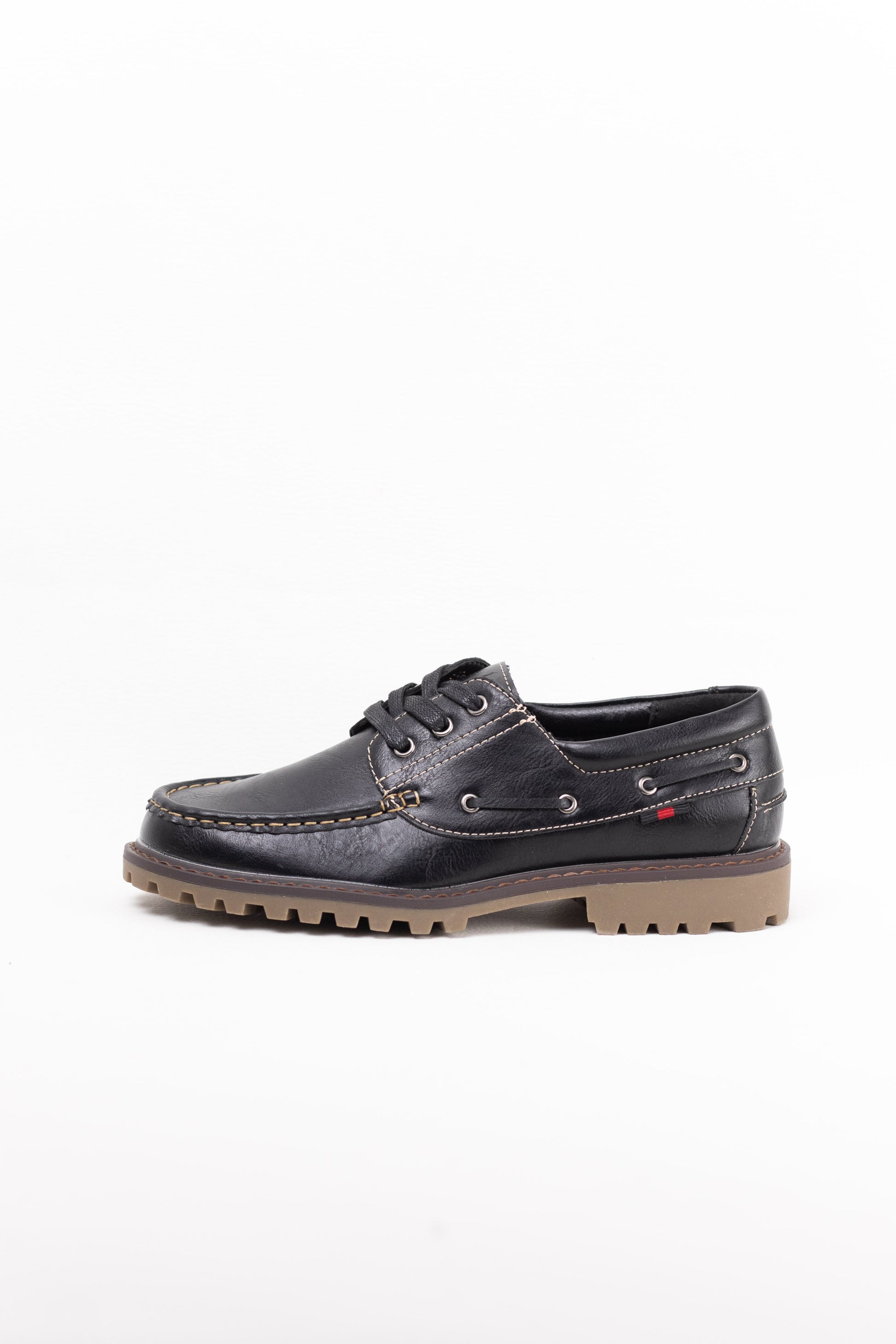 nauticos hombre con cordones piel sintetica Negro 42