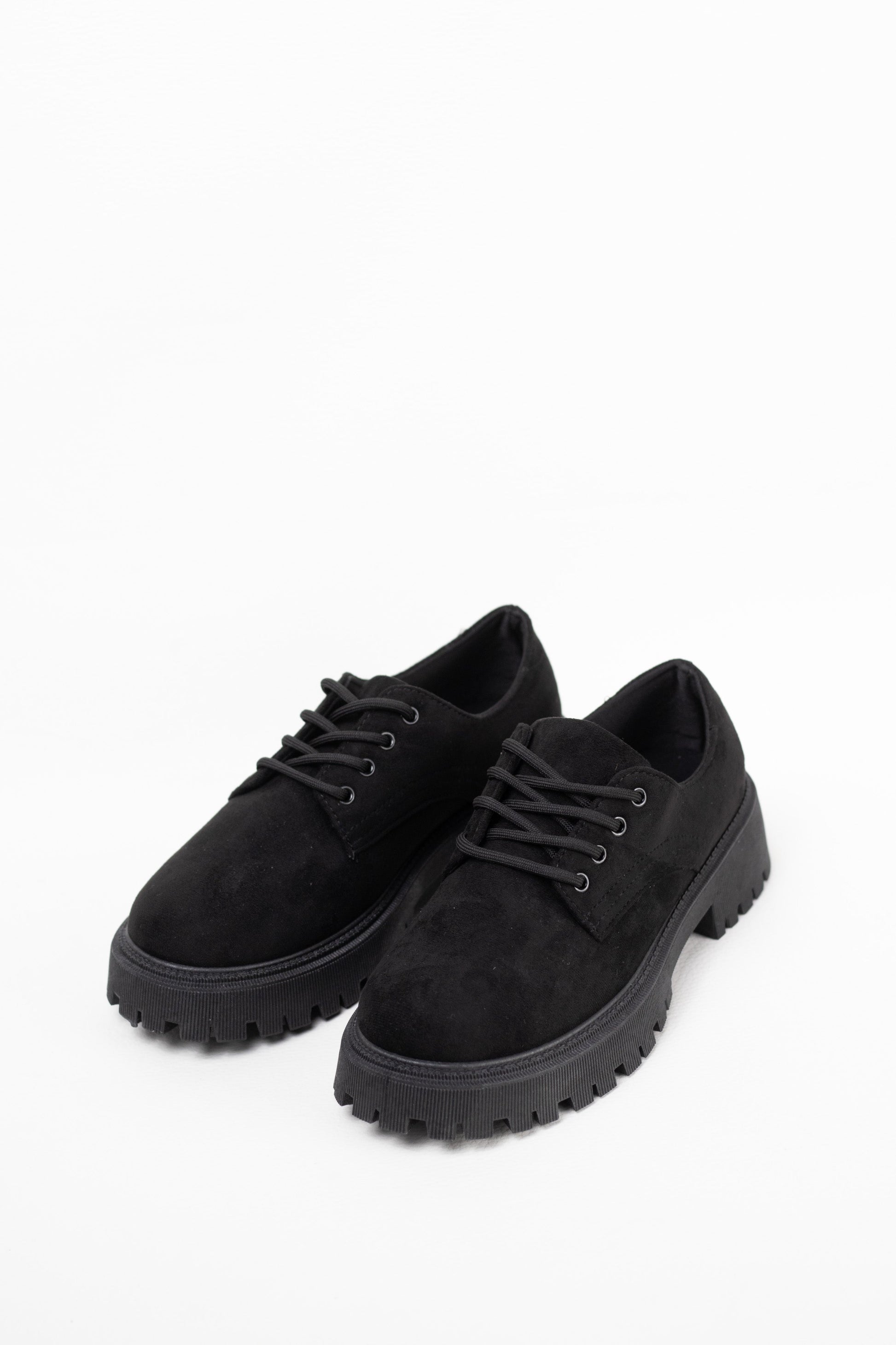 mocasines plataforma mujer suela track con cordones Negro 38