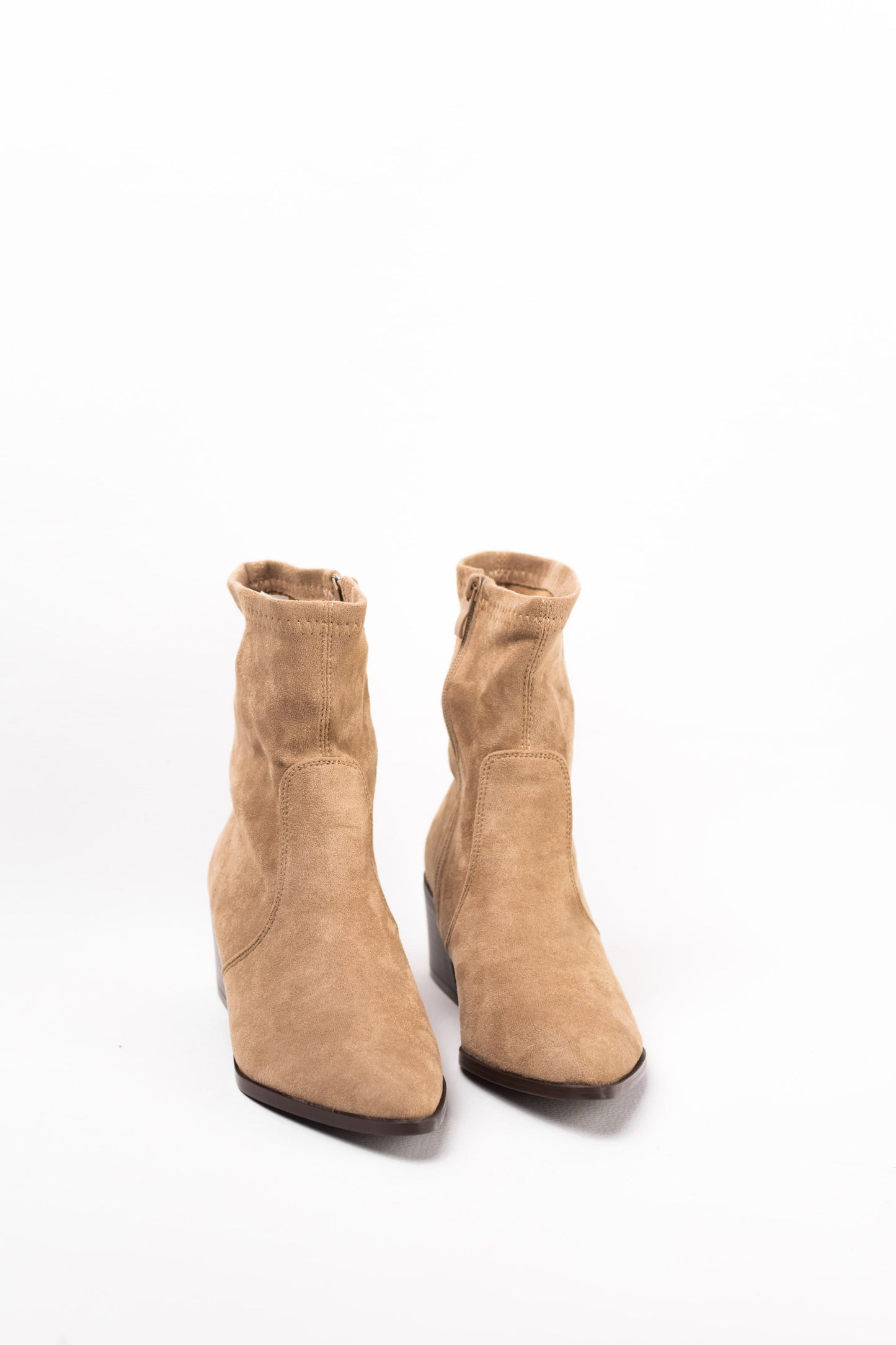 botines cowboy muher con tacon bajo con cremallera Khaki 39