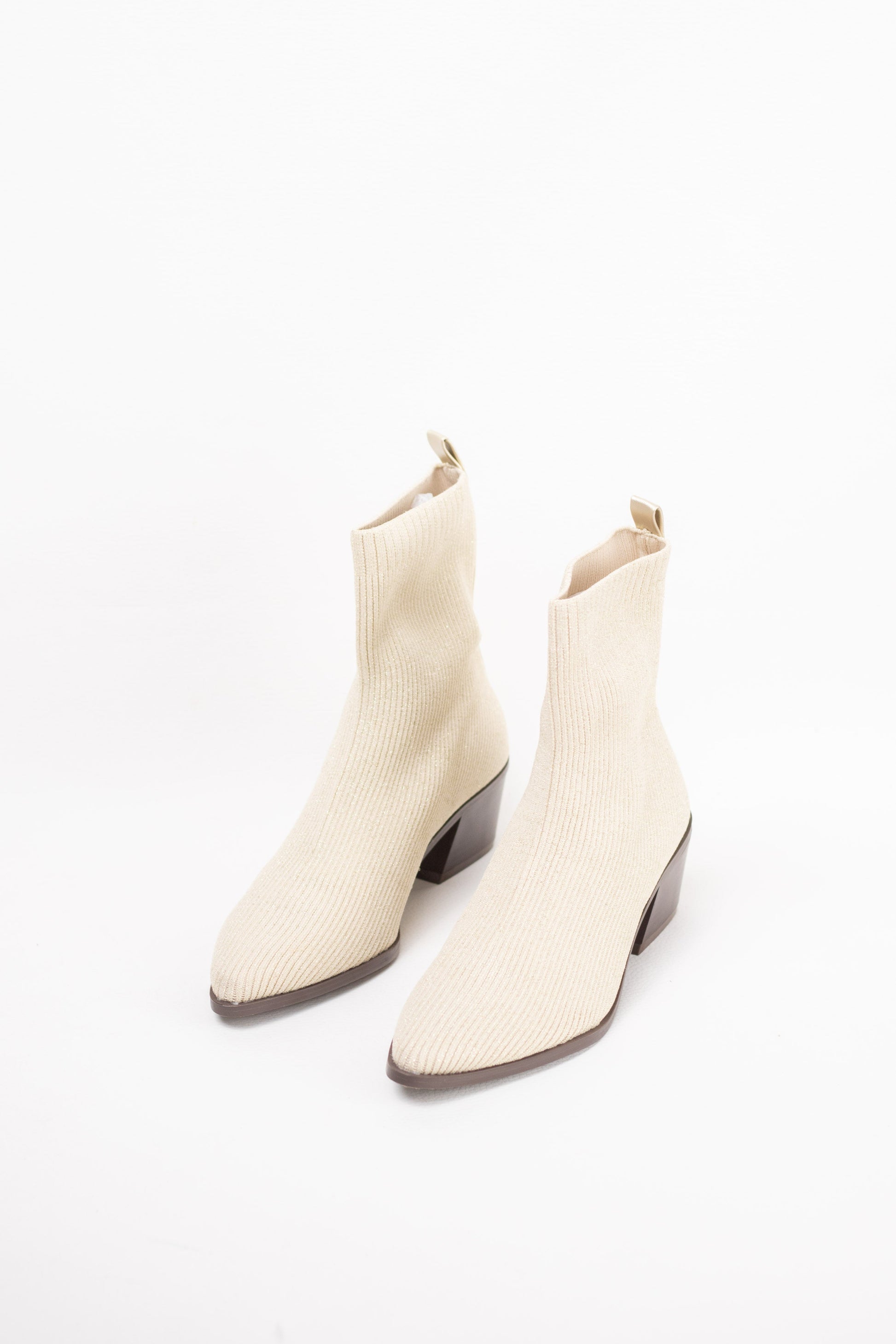 botines planos mujer estilo calcetin Beige 38