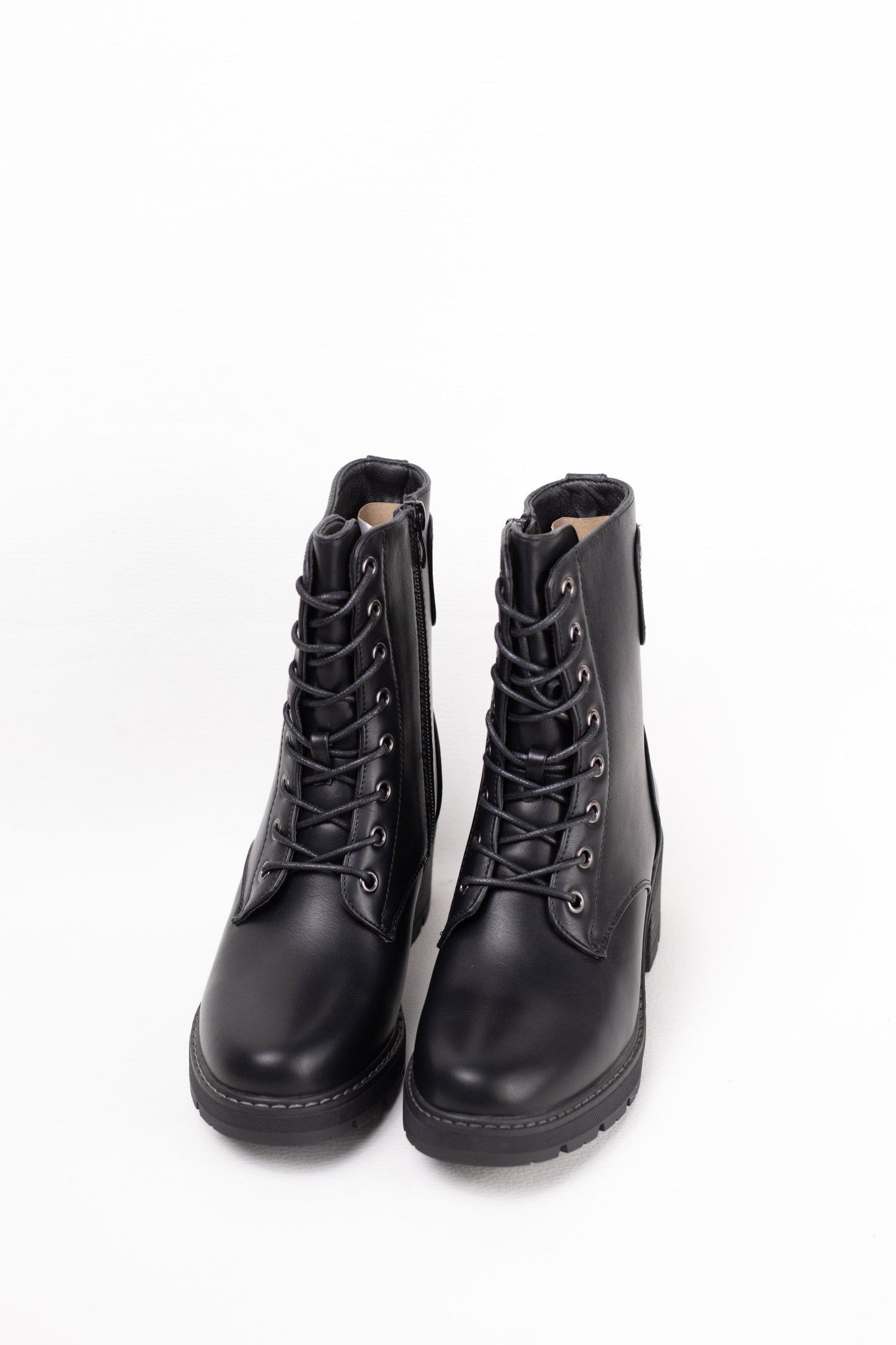 botas militares mujer con tacon mediano y plataforma Negro 37