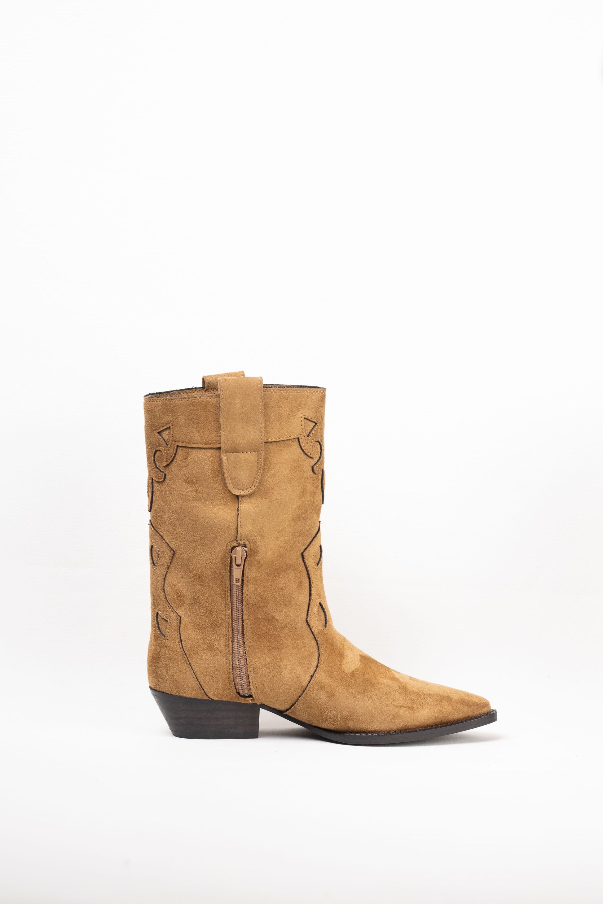 botas cowboy mujer combinadas con tacon bajo Camel 40