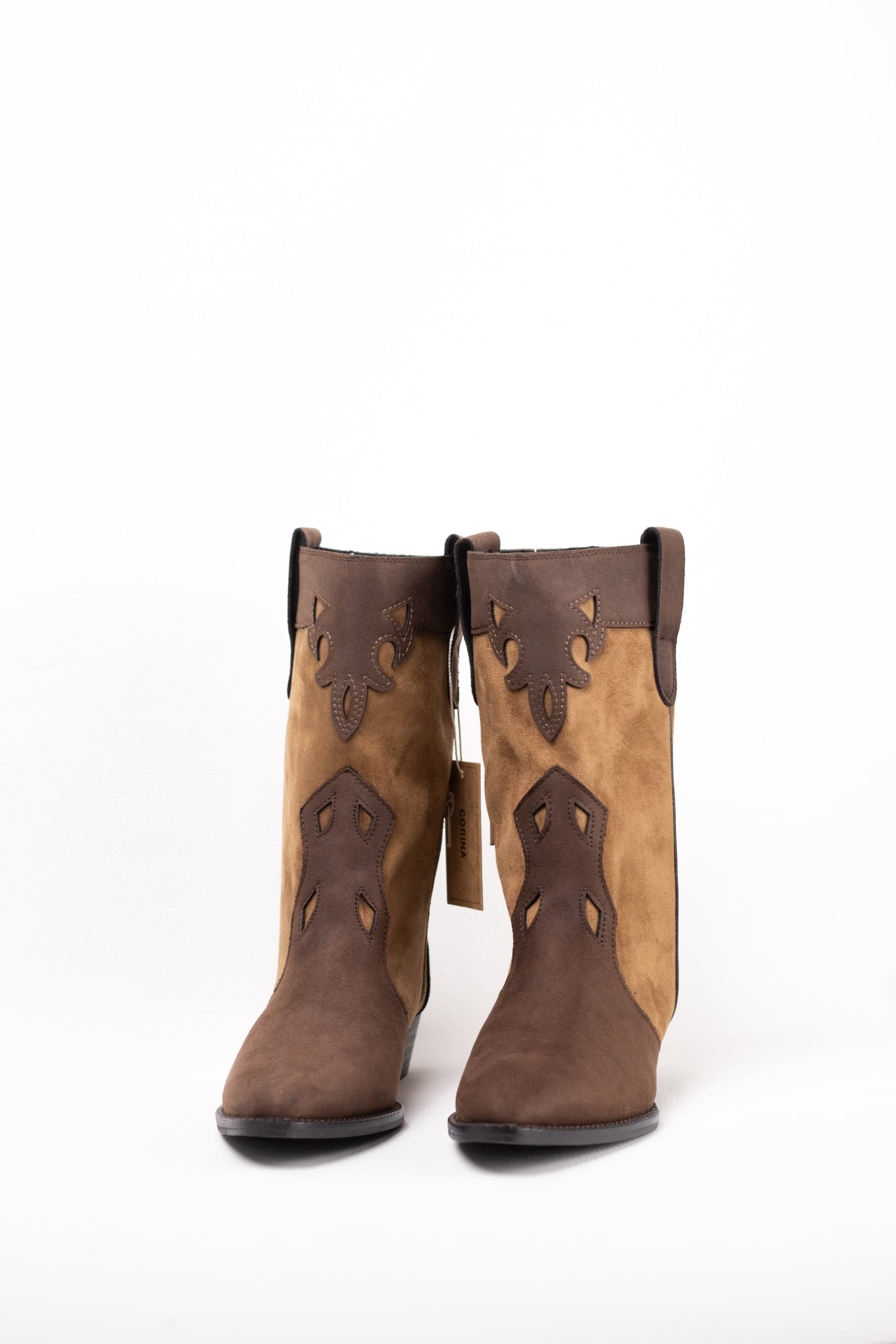 botas cowboy mujer combinadas con tacon bajo Marrón 36