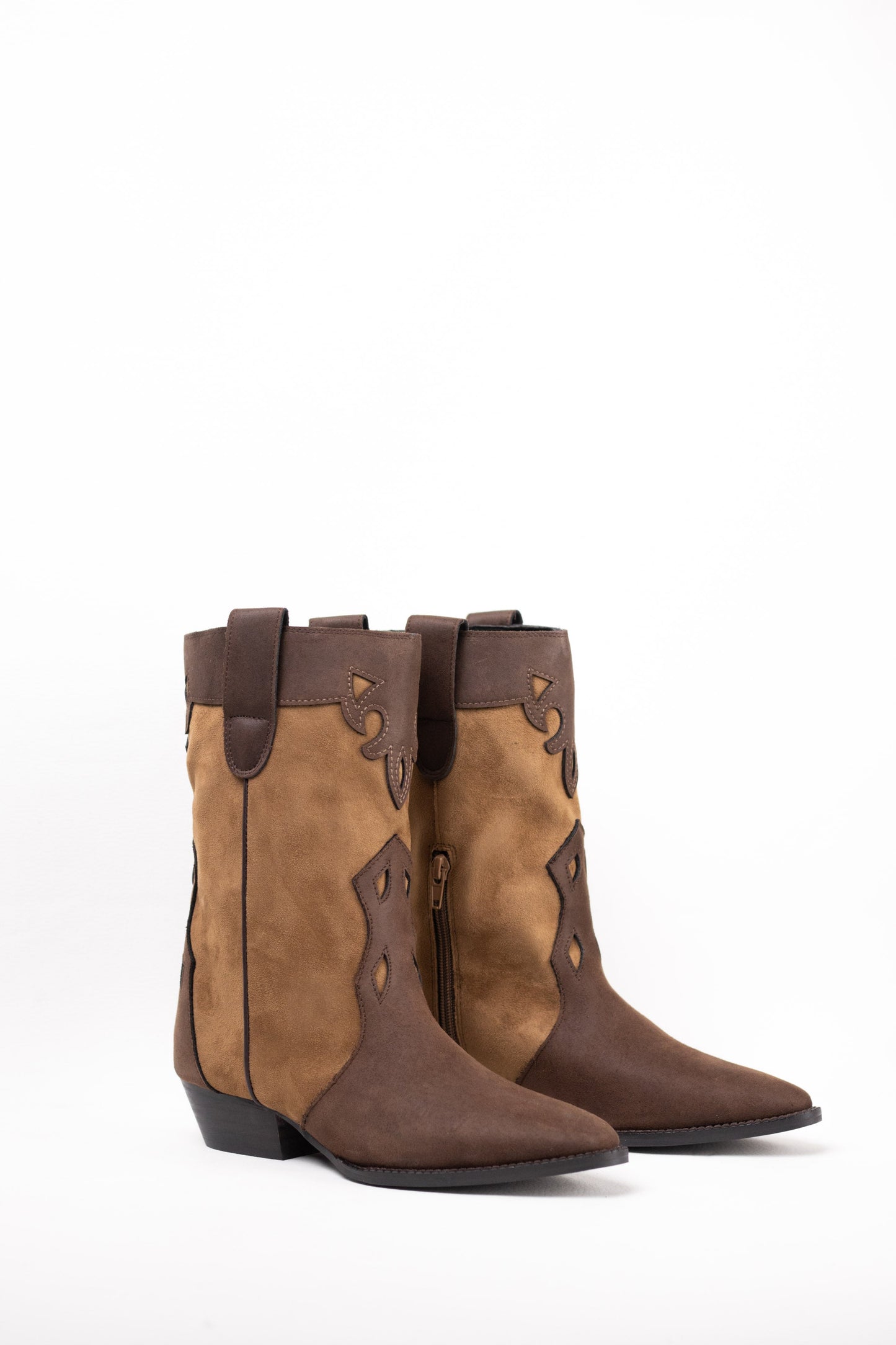 botas cowboy mujer combinadas con tacon bajo Marrón 37