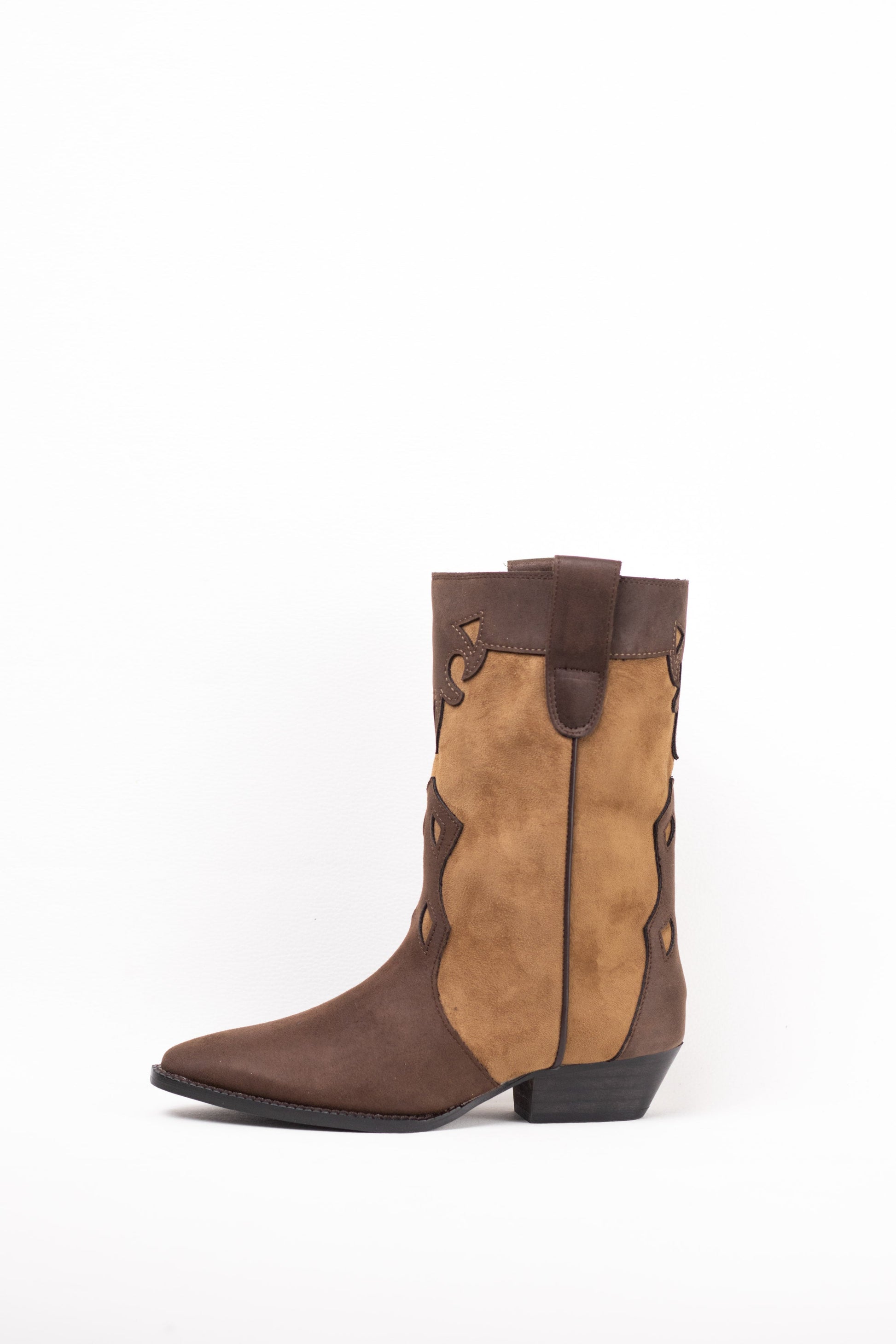 botas cowboy mujer combinadas con tacon bajo Marrón 40